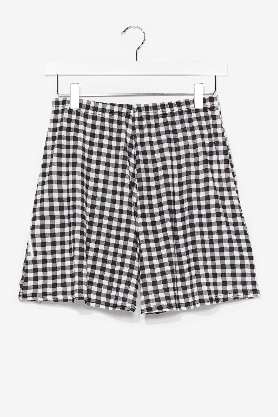 Gingham Your All High-Waisted Shorts image number 1