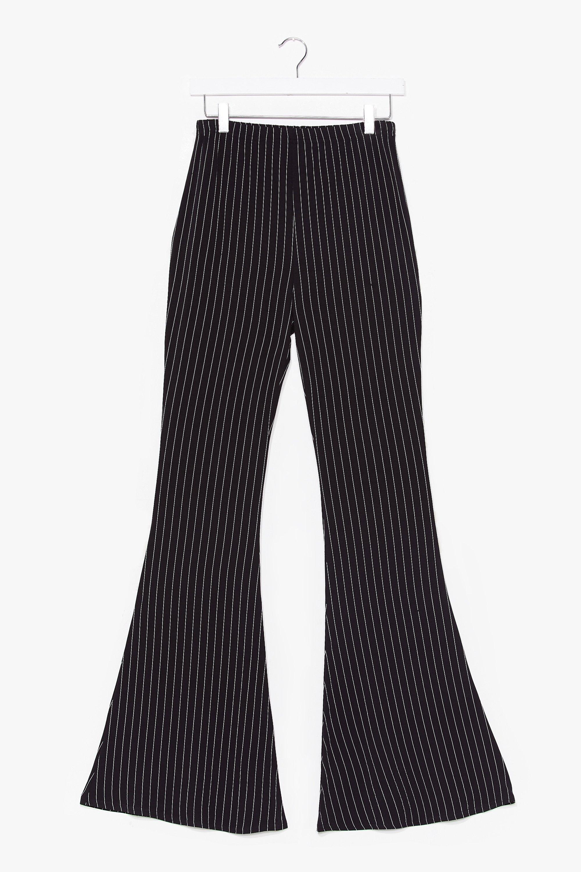 pinstripe flare pants