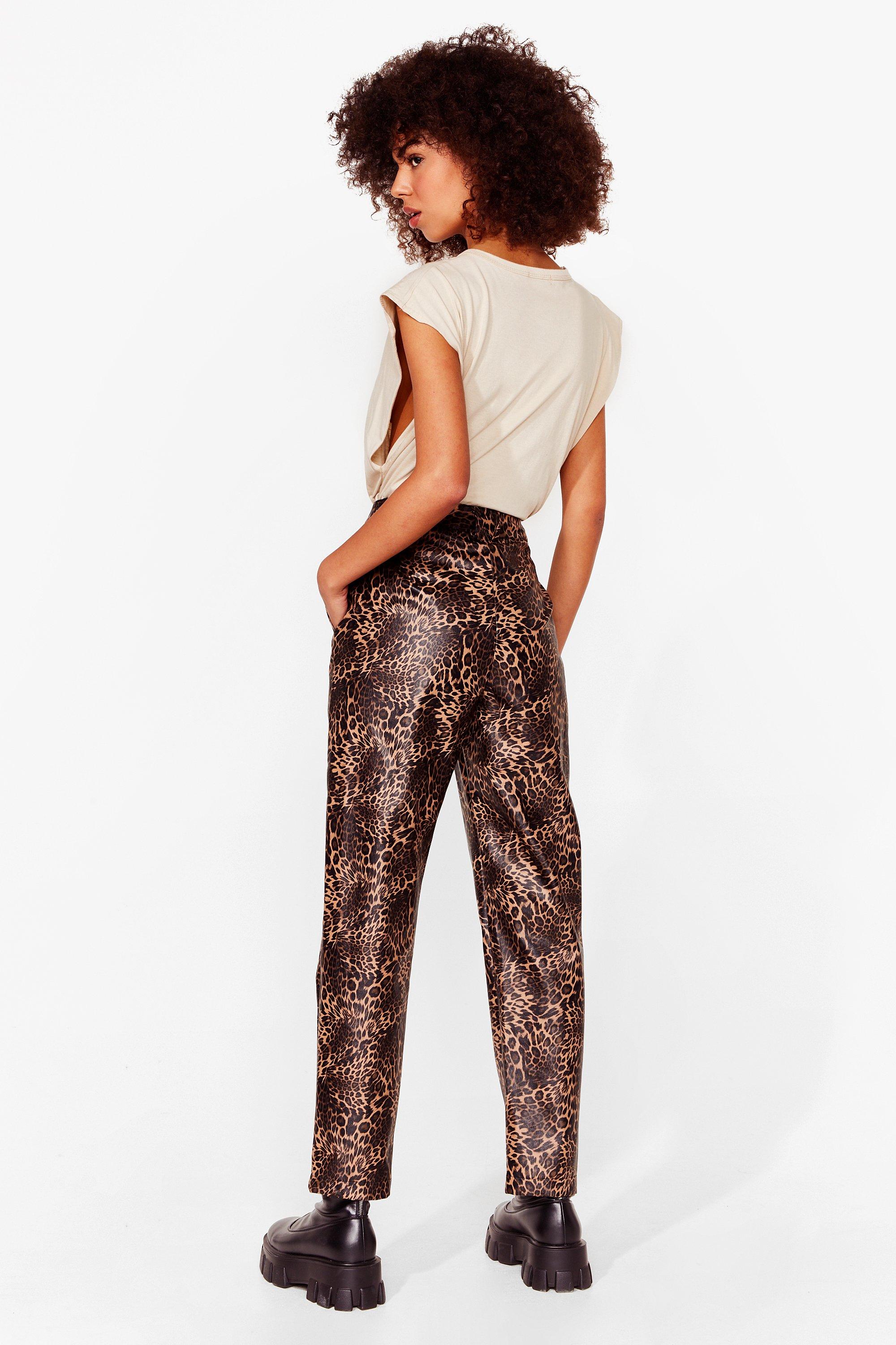 Faux-Leather Pants: Zara Animal Embossed Faux-Leather Flared Pants