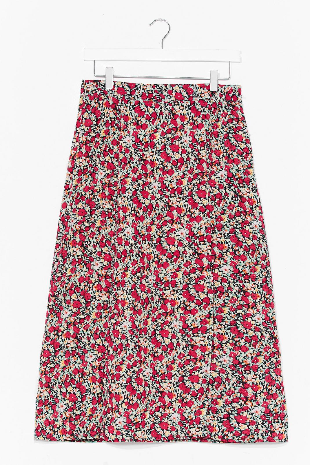 Make Slit Happen Floral Midi Skirt image number 1