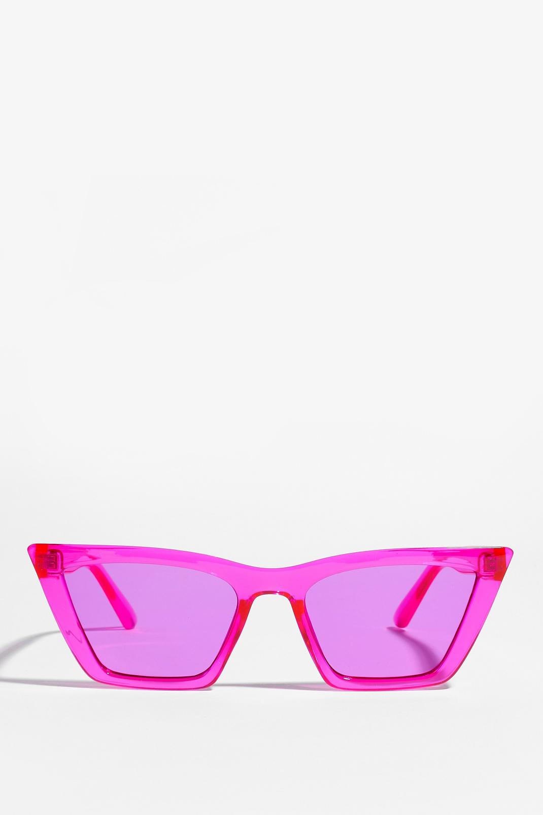 Pink Flat Cat Eye Sunglasses image number 1