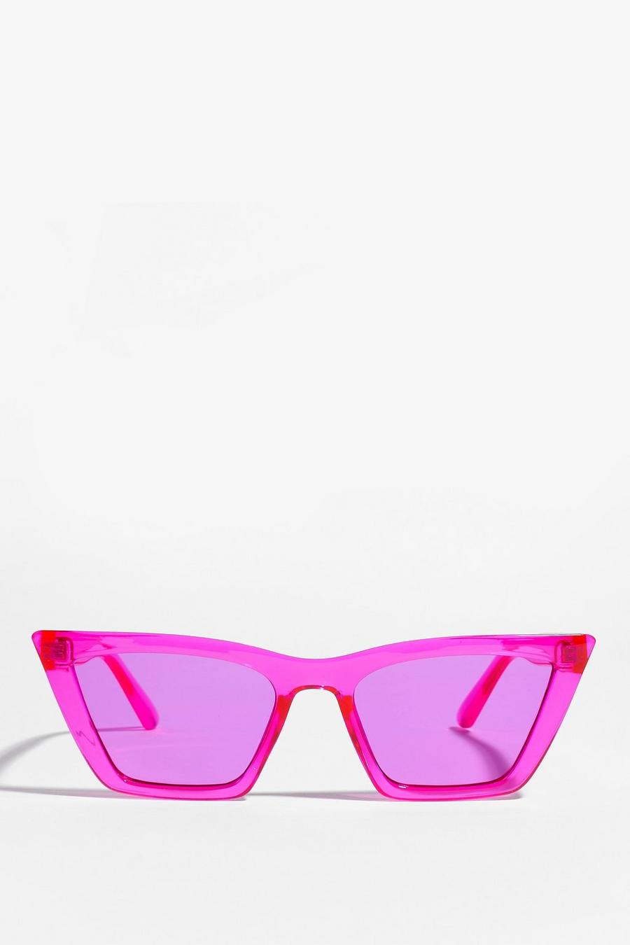 Pink Flat Cat Eye Sunglasses