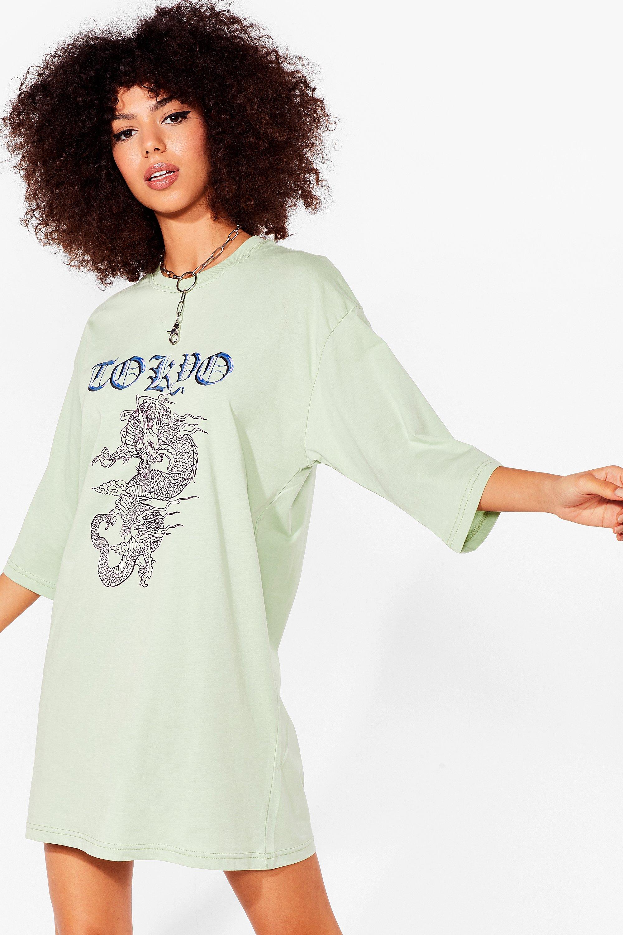 Tokyo Dragon Graphic T Shirt Dress