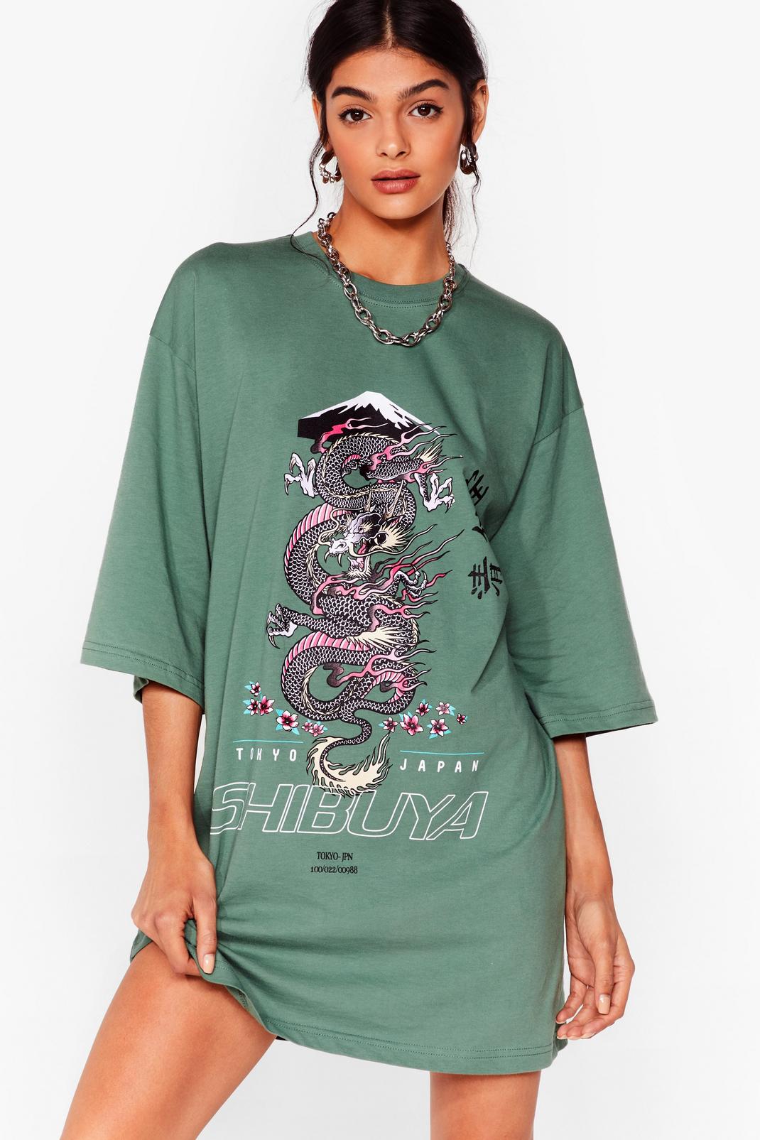 Breathe Me Alone Dragon Graphic Tee Dress image number 1