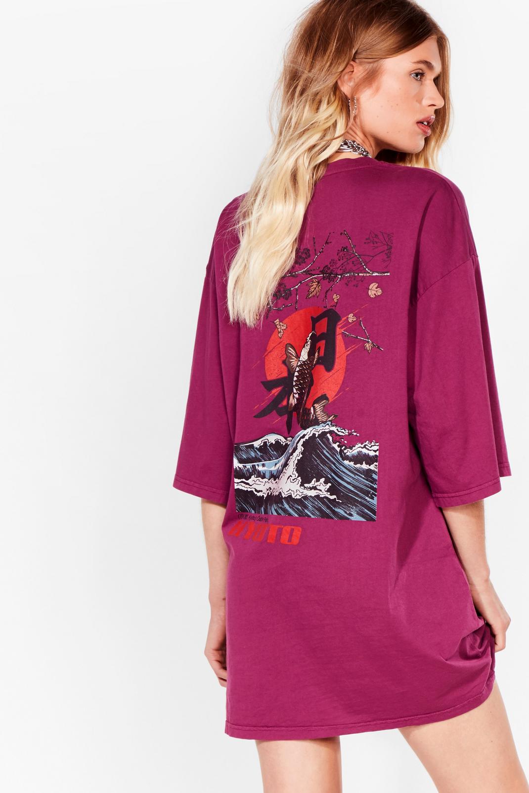 Kyoto Graphic Oversized T-Shirt Dress image number 1