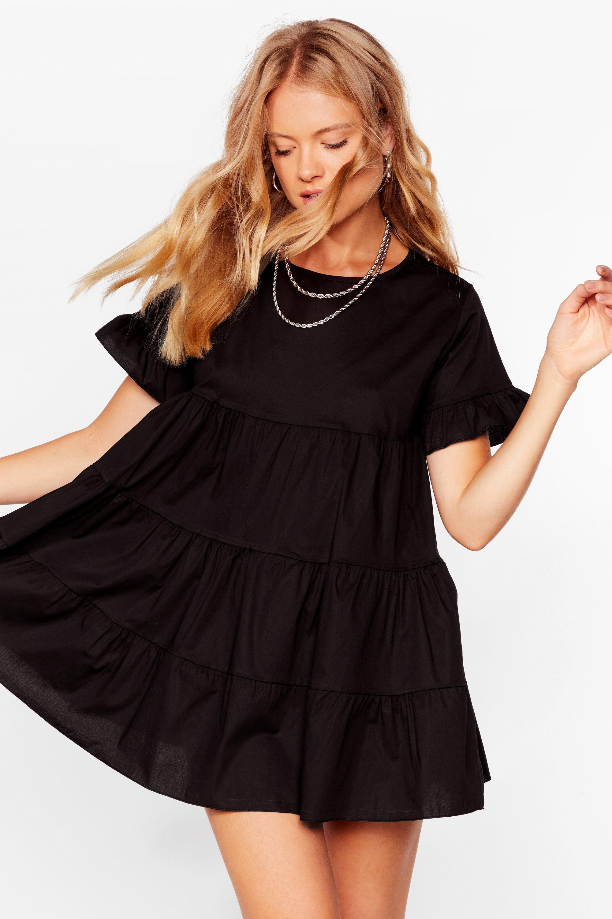 Tiered Ruffle Mini Smock Dress | Nasty Gal