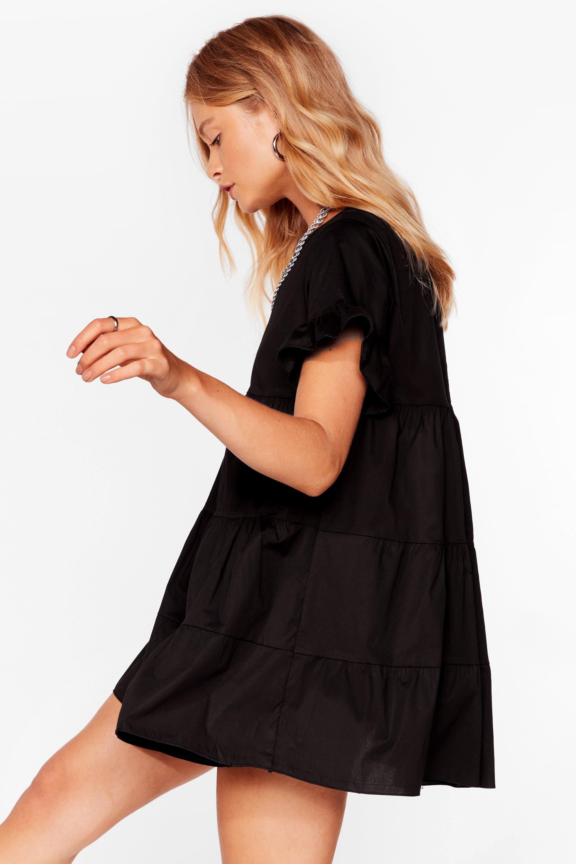 Tiered Ruffle Mini Smock Dress | Nasty Gal