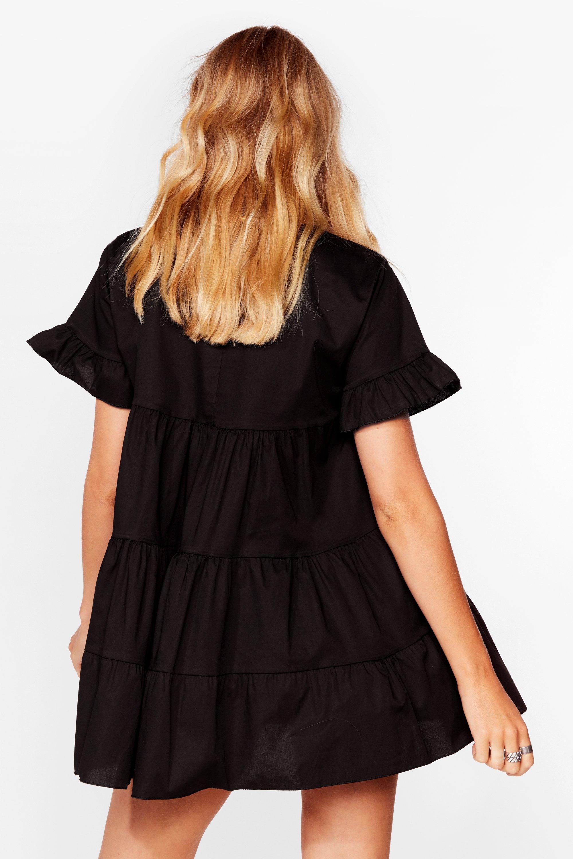 Tiered Ruffle Mini Smock Dress | Nasty Gal