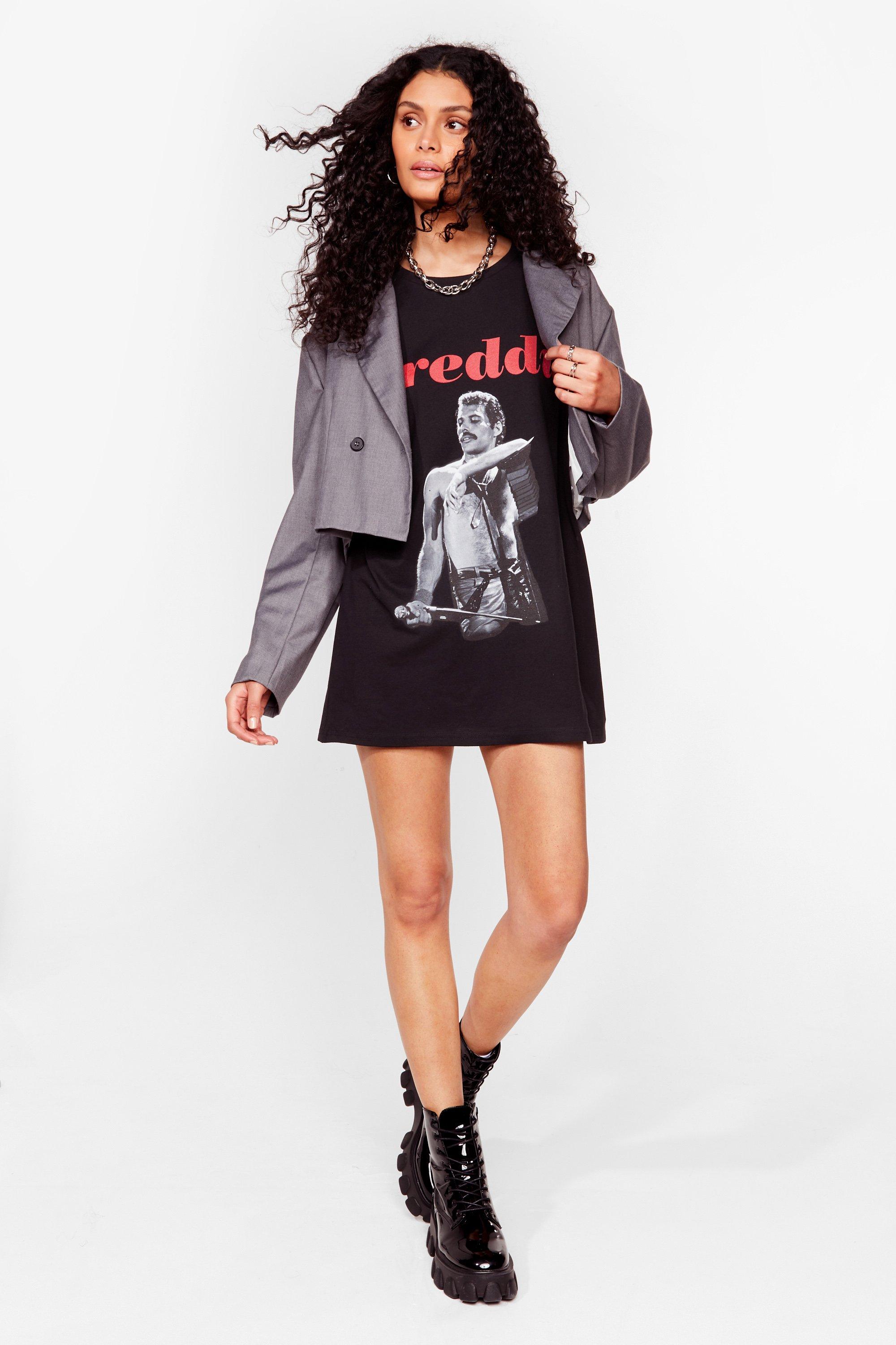 Graphic band tee sales dress