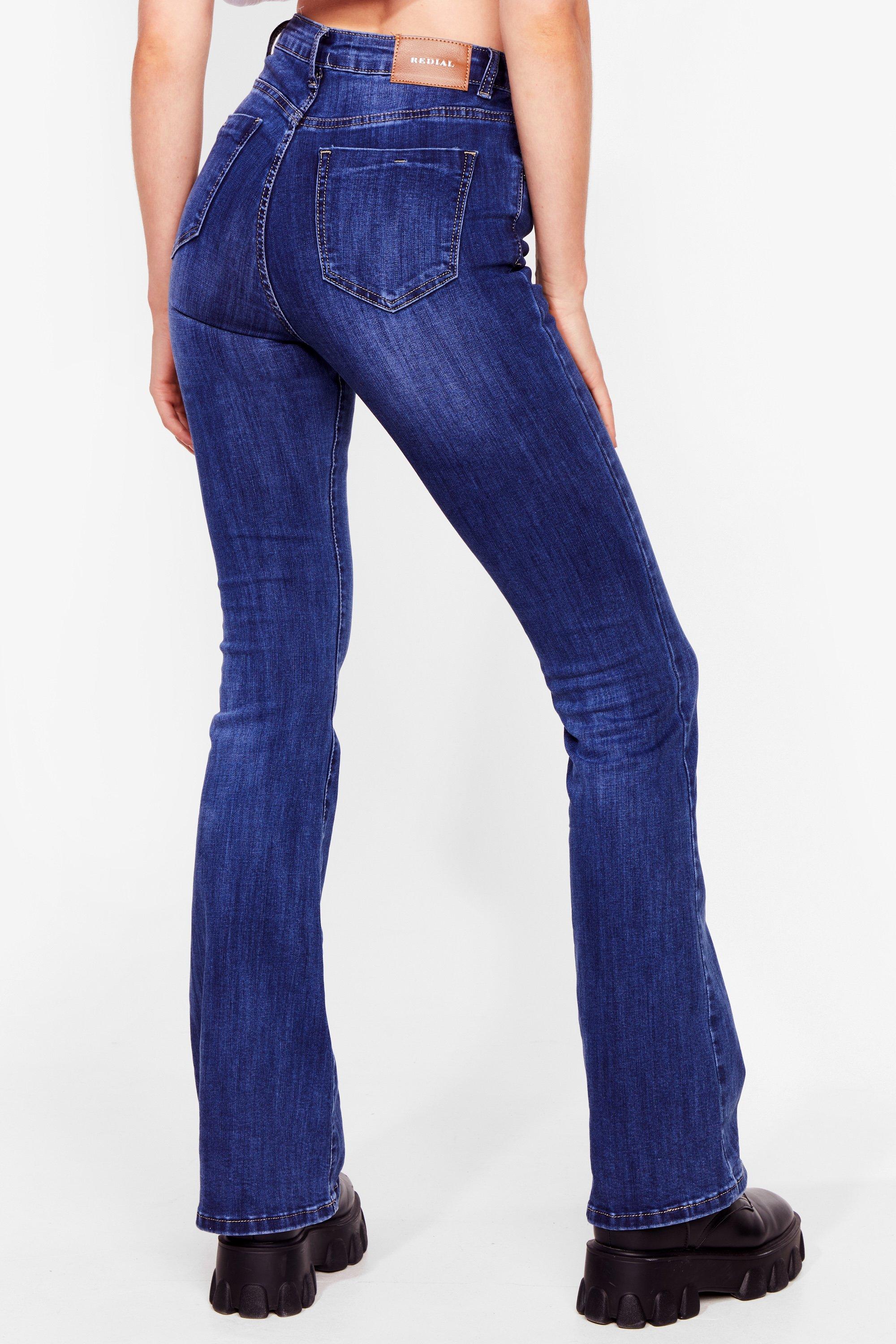 Plus Size High Waisted Stretch Denim Flares