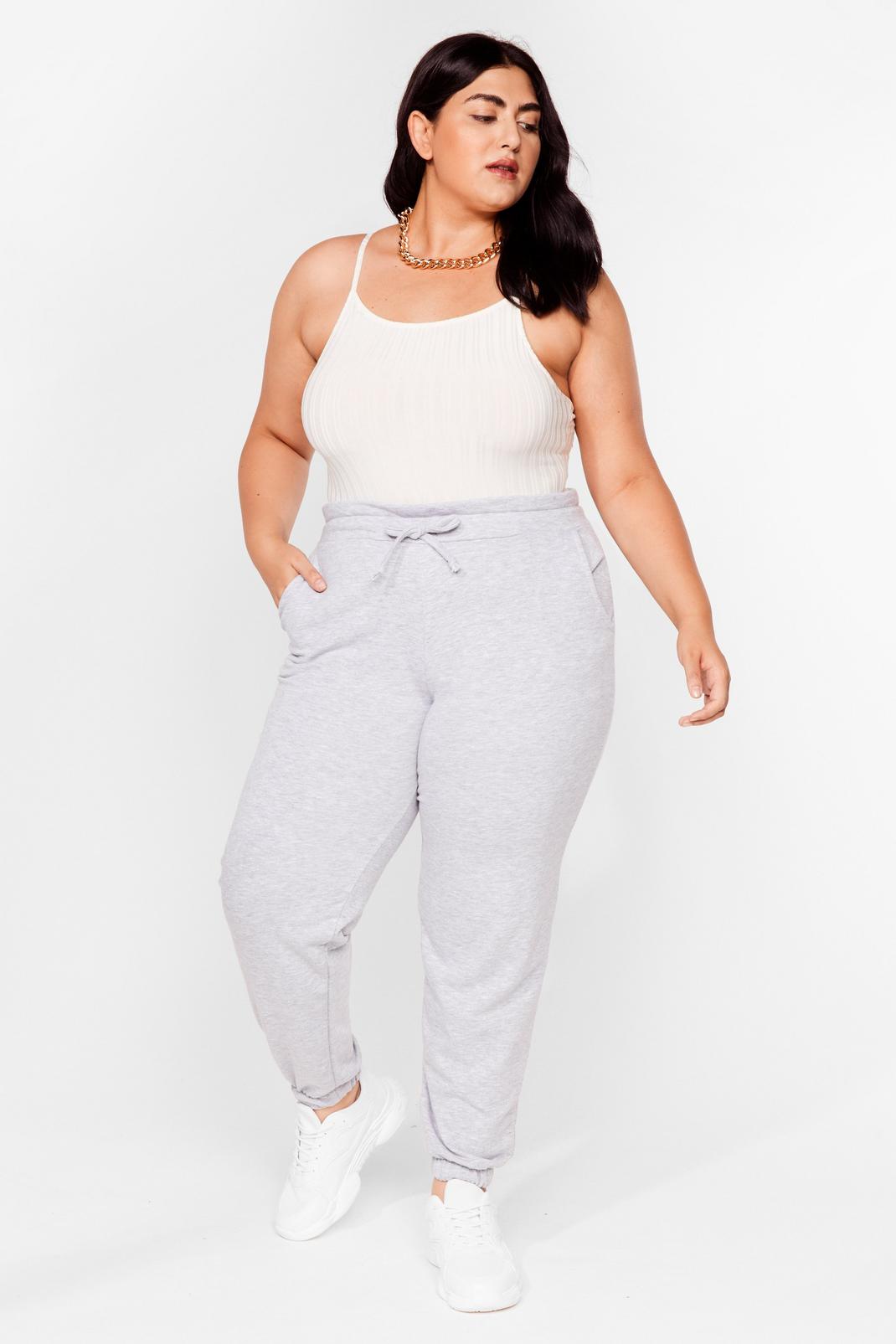 Grey Plus Size Paperbag Waist Joggers image number 1