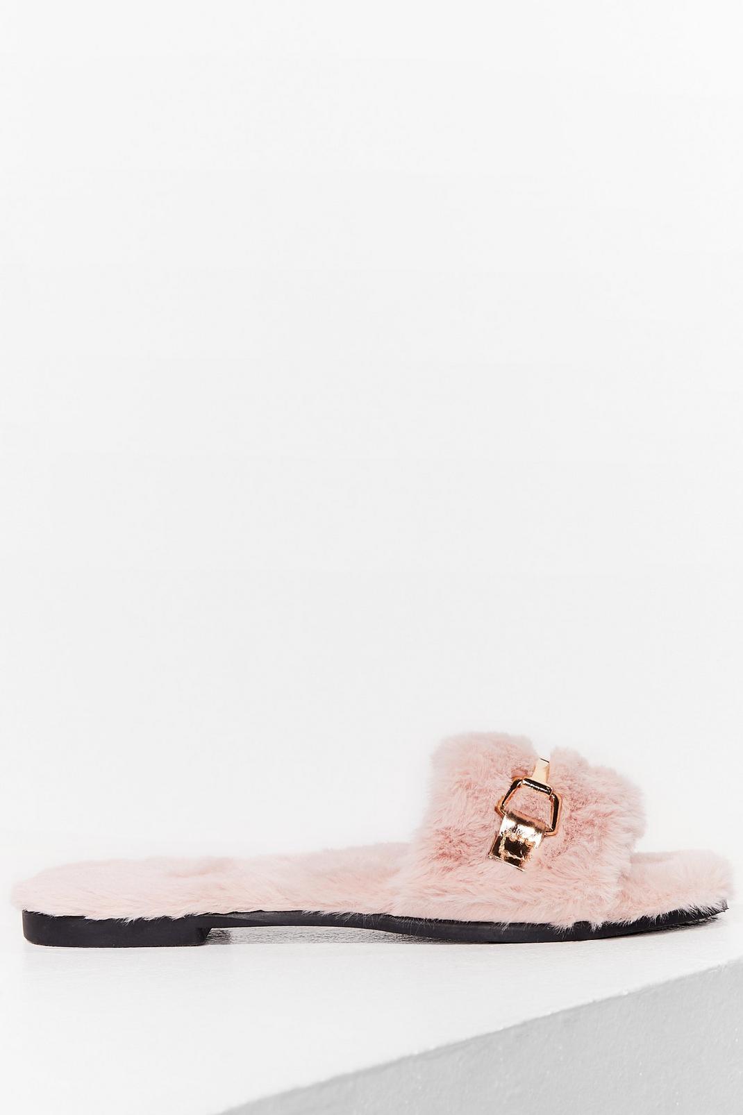 As Faux Fur As We Know Buckle Slippers image number 1