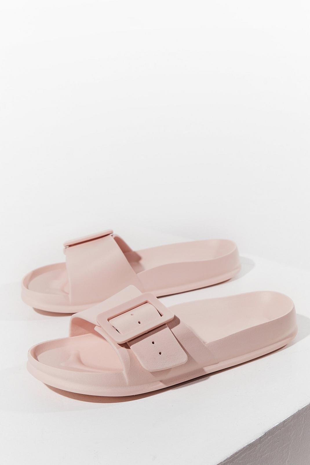 Pink Find Your Feet Chunky Buckle Sliders image number 1