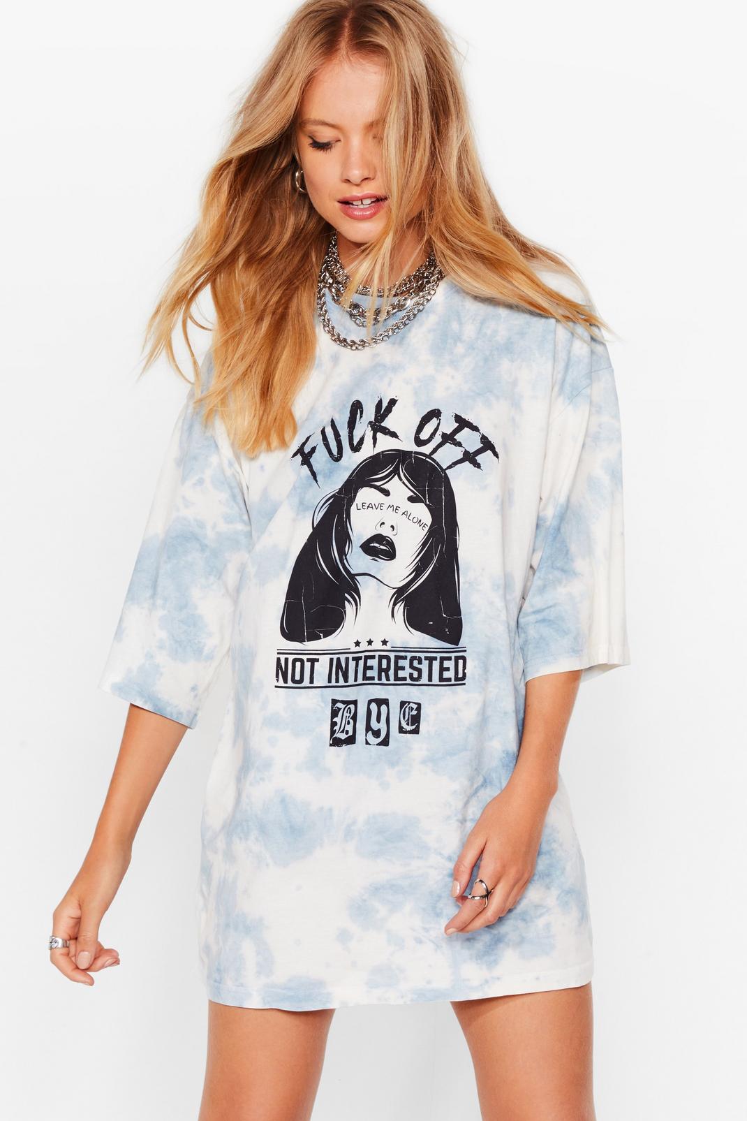 Not Interested Tie Dye Tee Dress image number 1