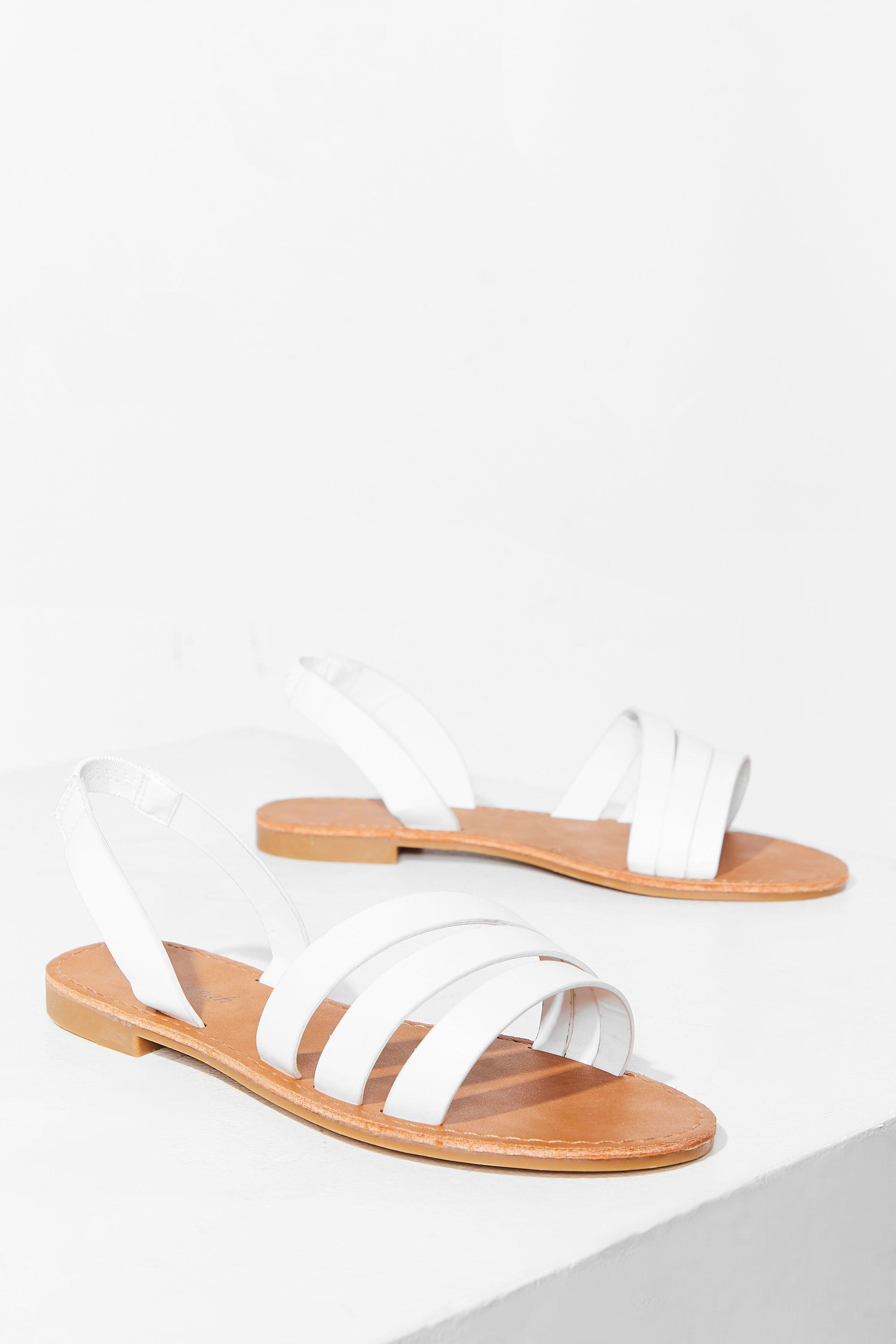 white wide fit flat sandals