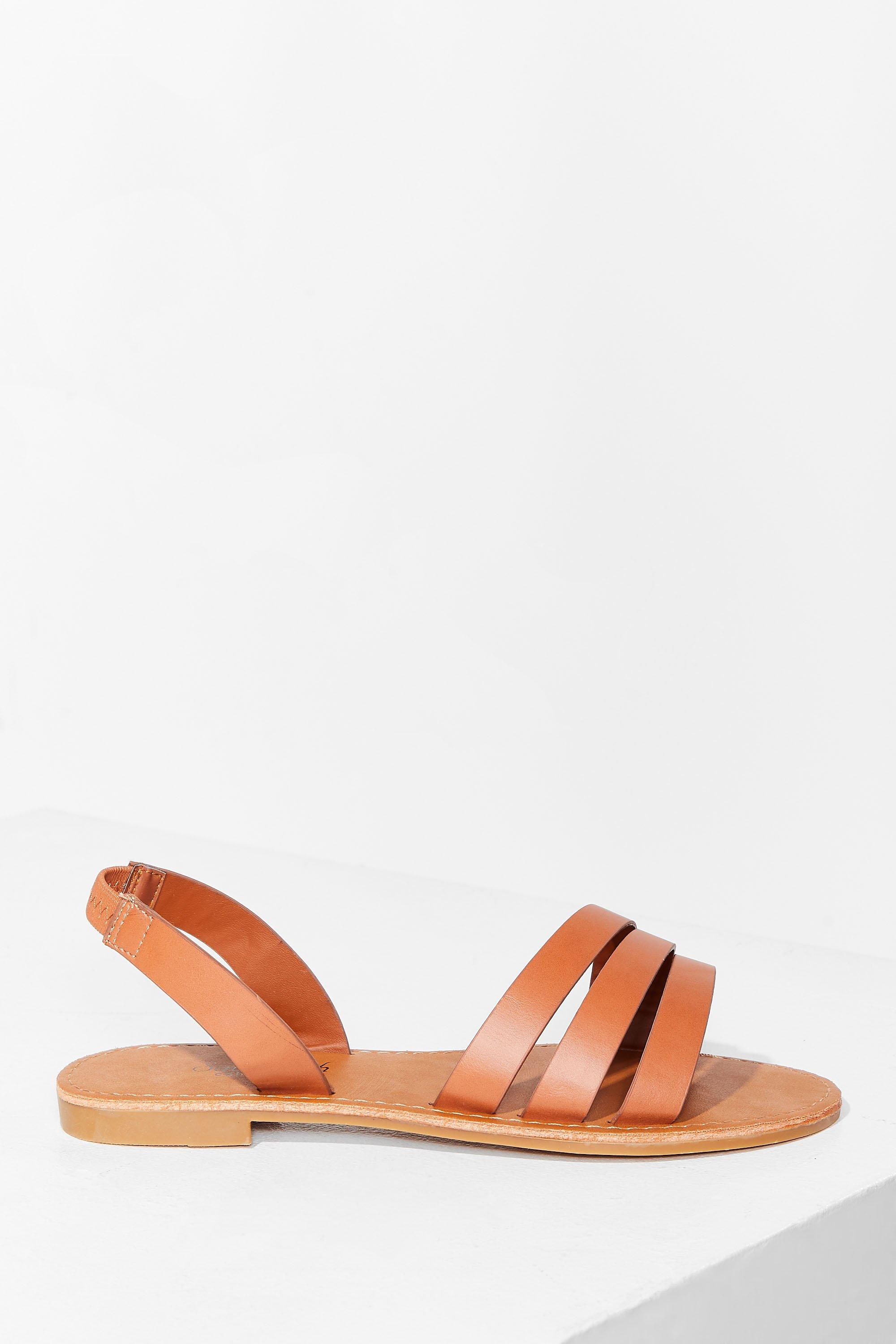 wide fit tan flat sandals