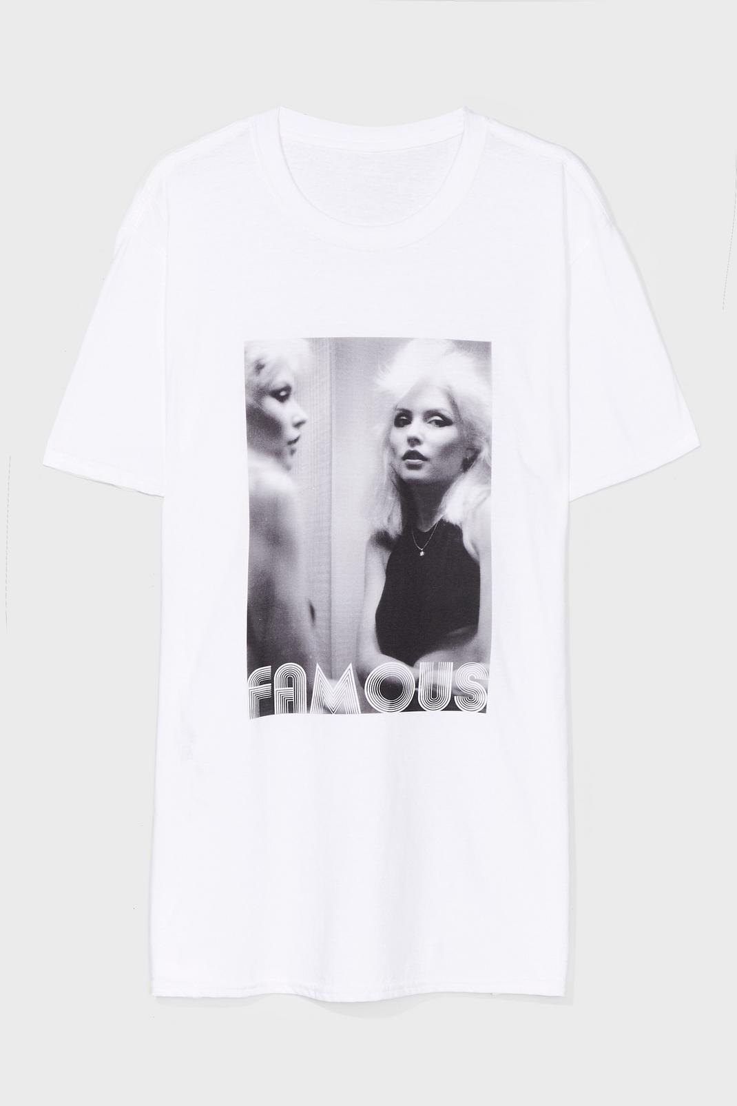 White Longline Blondie Famous Graphic T-Shirt image number 1