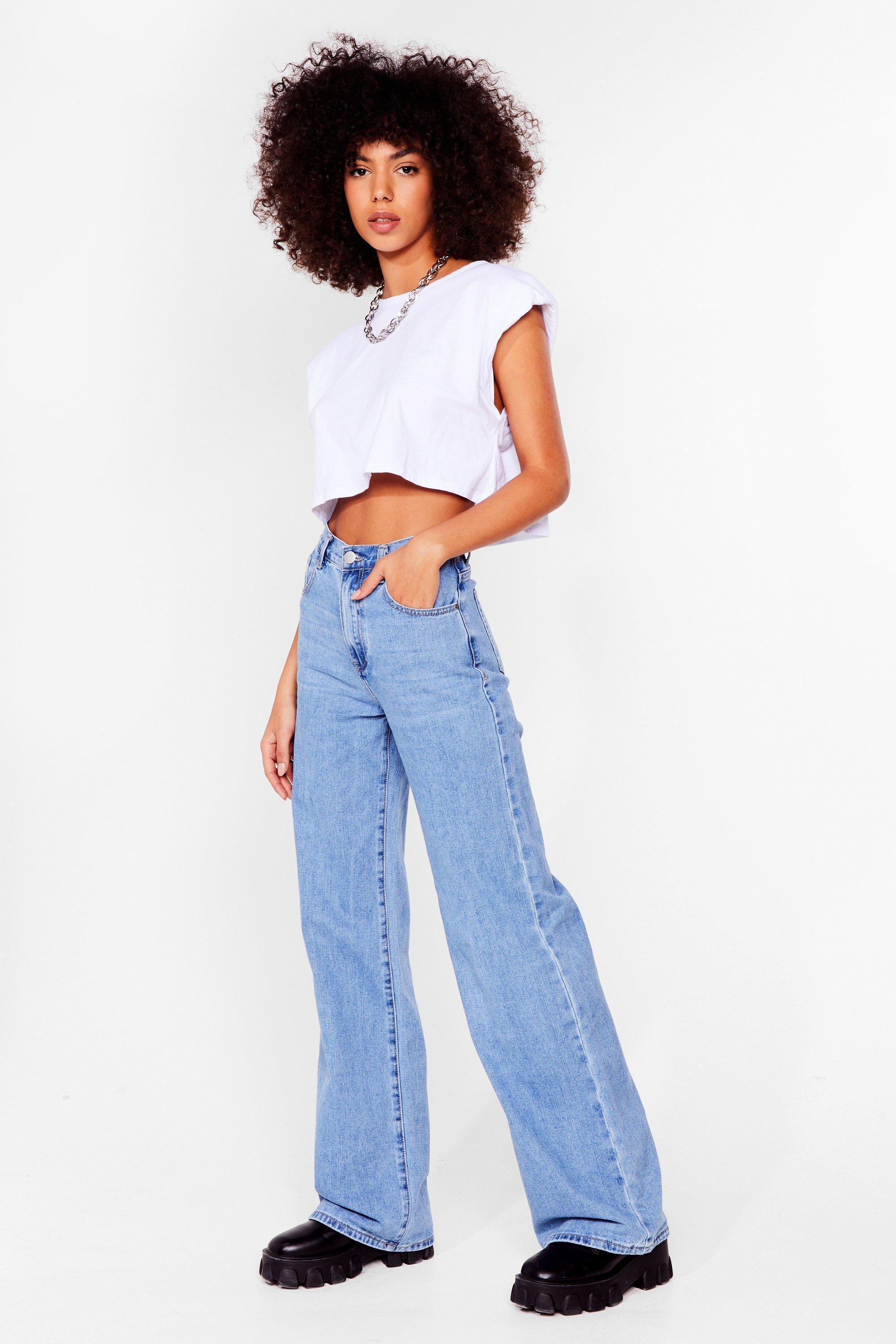 Jeans with wide leg 2024 opening