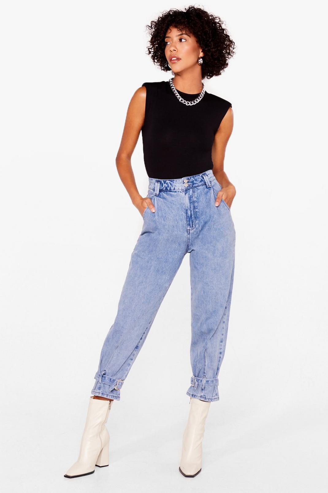 Wash On Your Mind Buckle Mom Jeans image number 1