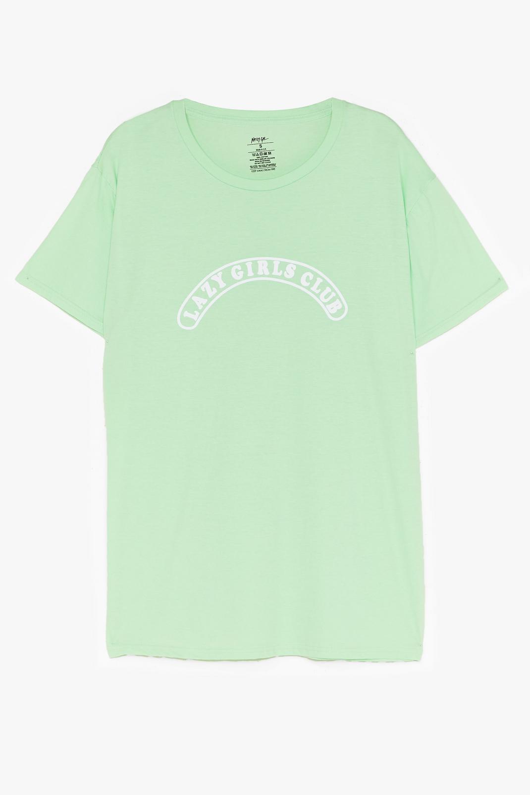 T-shirt ample à slogan Lazy Girls Club, Mint image number 1
