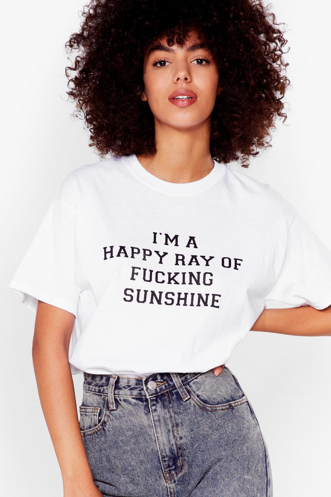 T-shirt à slogan Happy Ray of Fucking Sunshine image number 1