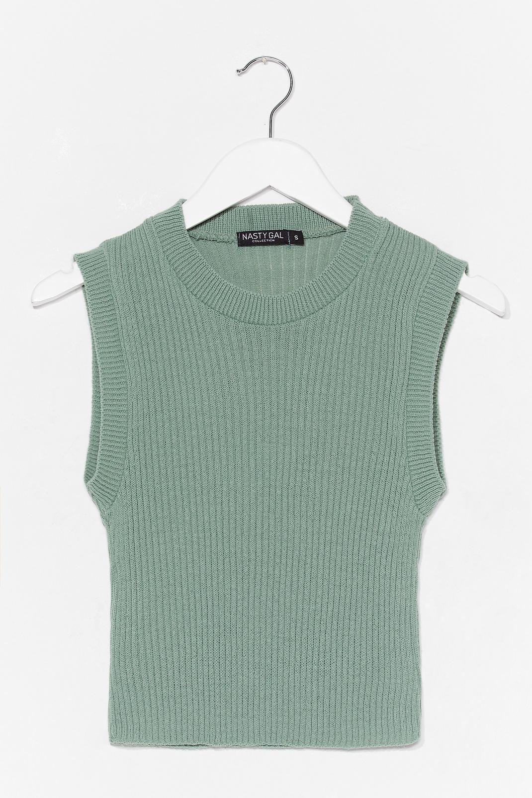 Duck egg Crew Neck Knit Tank Top image number 1
