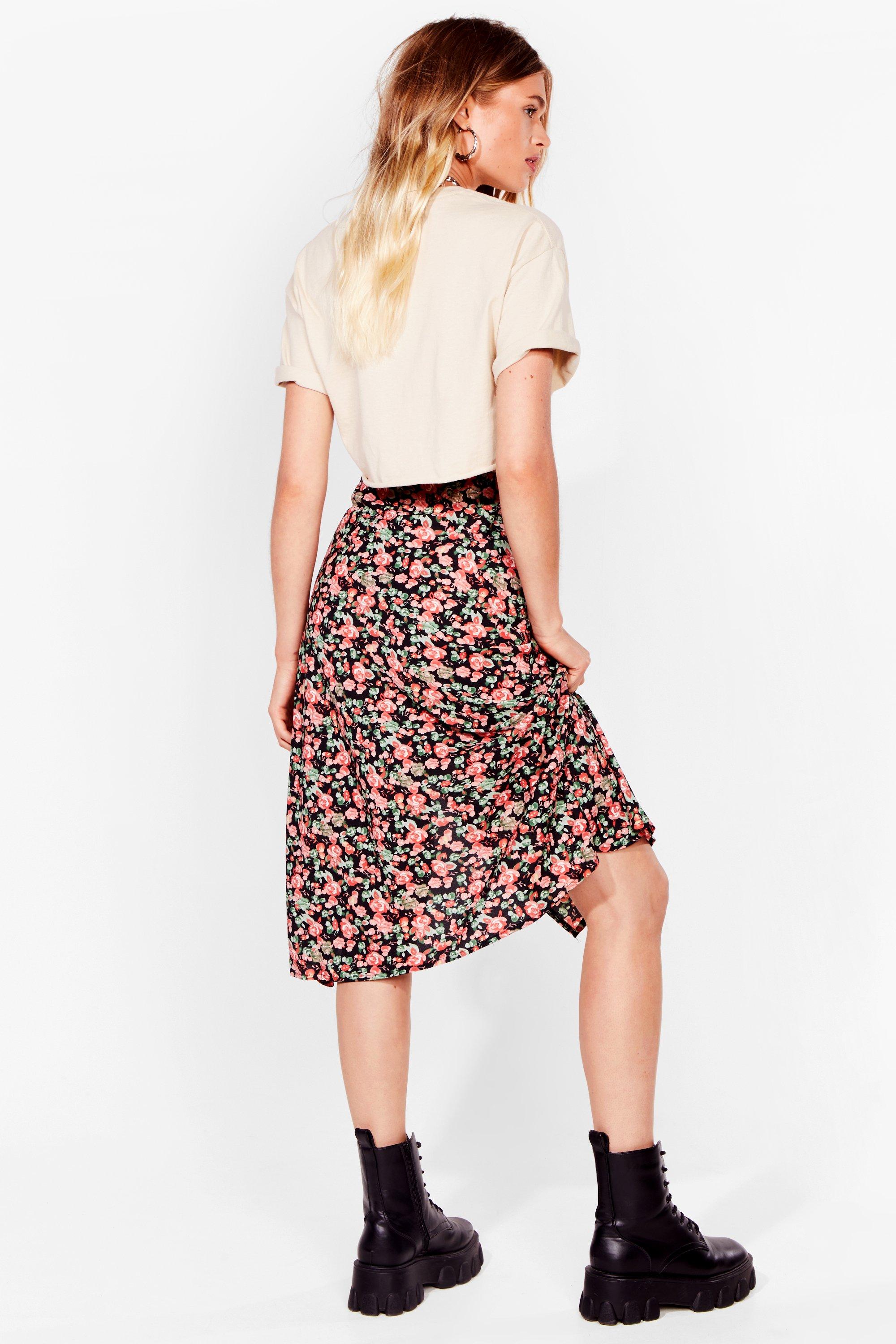 Jupe midi a fleur hot sale