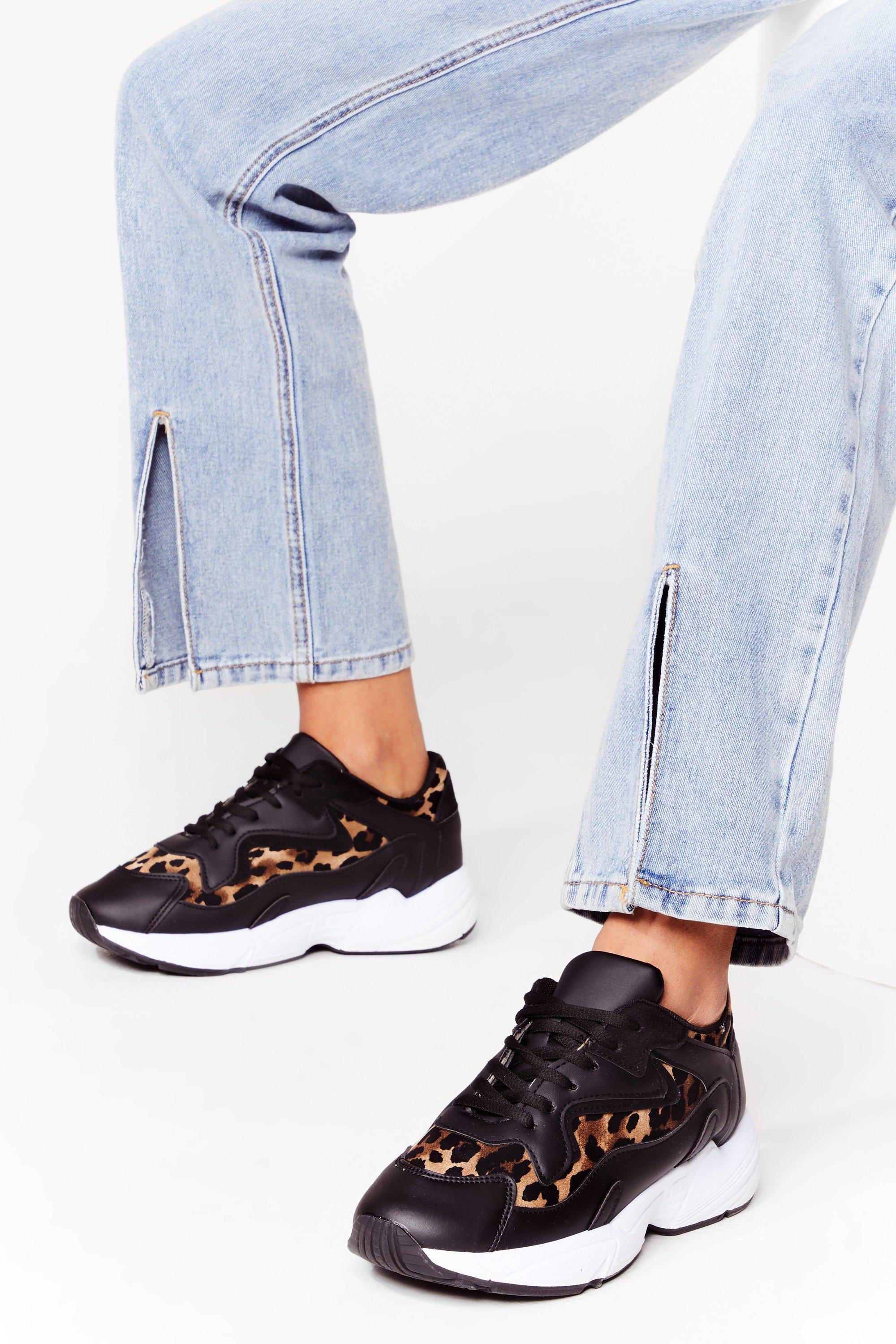 Follow My Way Leopard Chunky Sneakers Nasty Gal