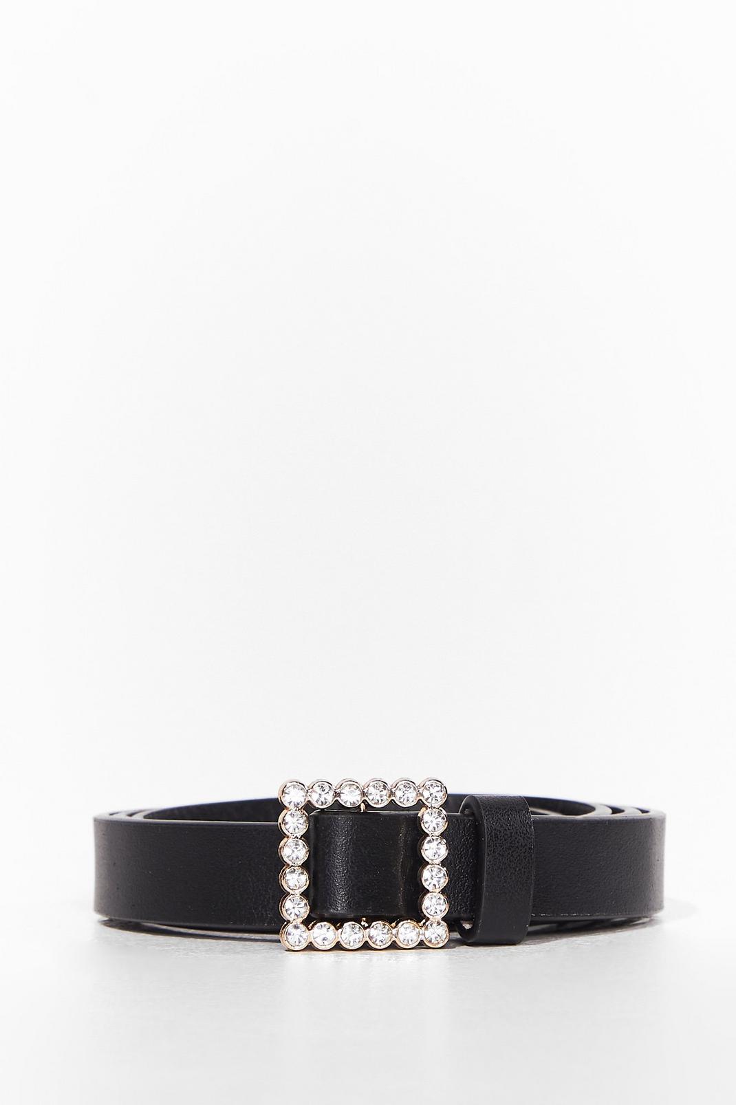 Bling It Back Faux Leather Diamante Belt image number 1