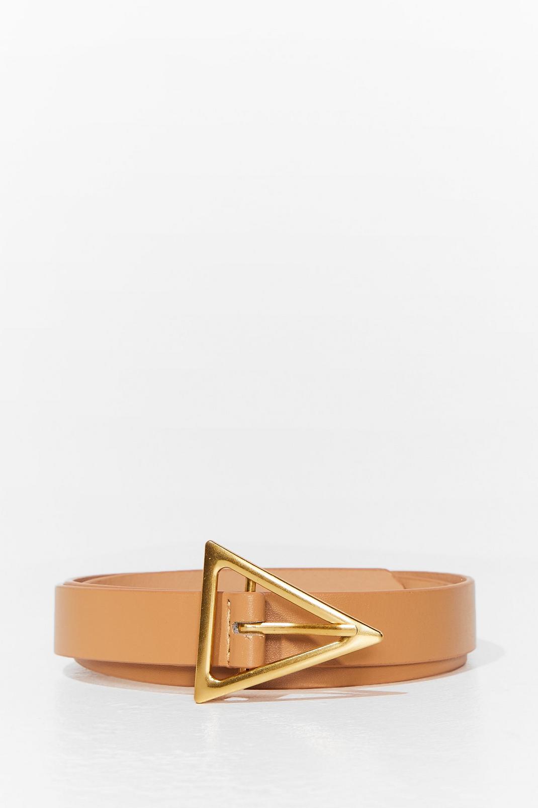 Nude Explain Your Point Faux Leather Triangle Belt image number 1
