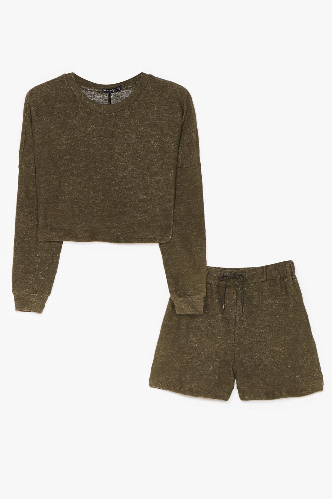Khaki Give Me Your Love Jumper and Shorts Set image number 1