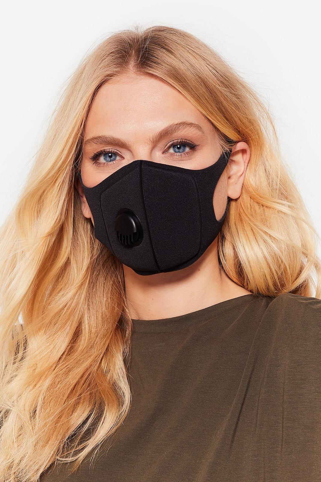 Black Neoprene It Coming Fashion Face Mask image number 1
