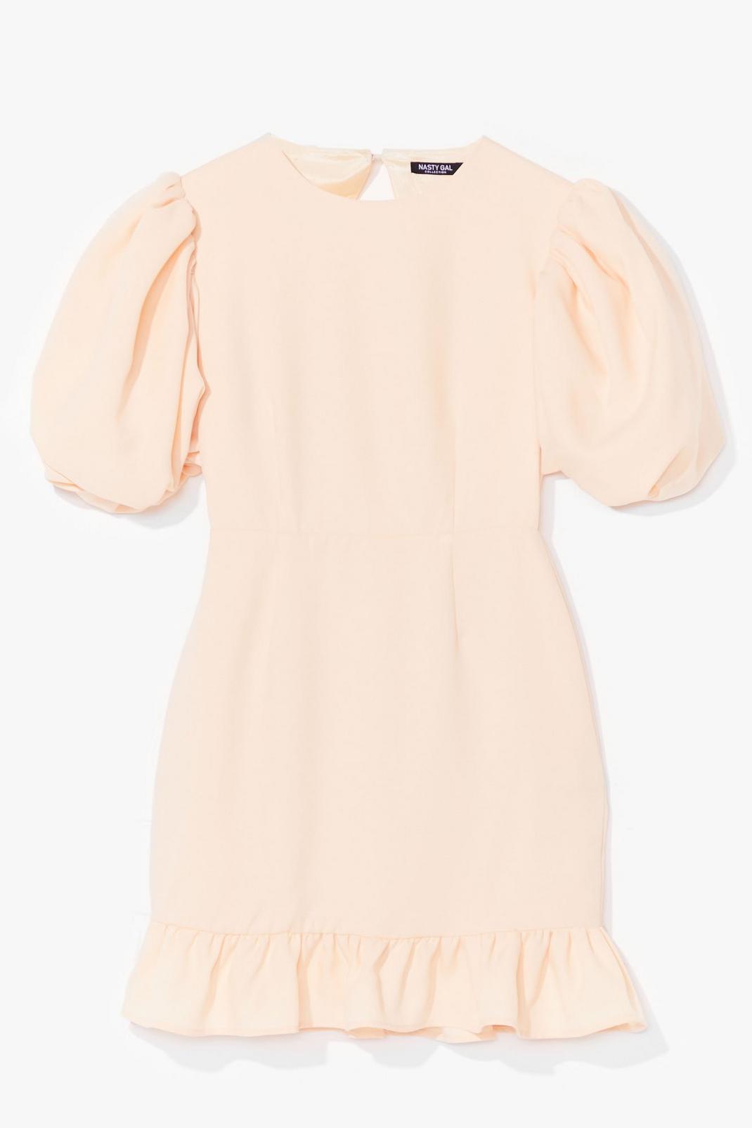 Crepe Puff Sleeve Backless Tea Dress image number 1