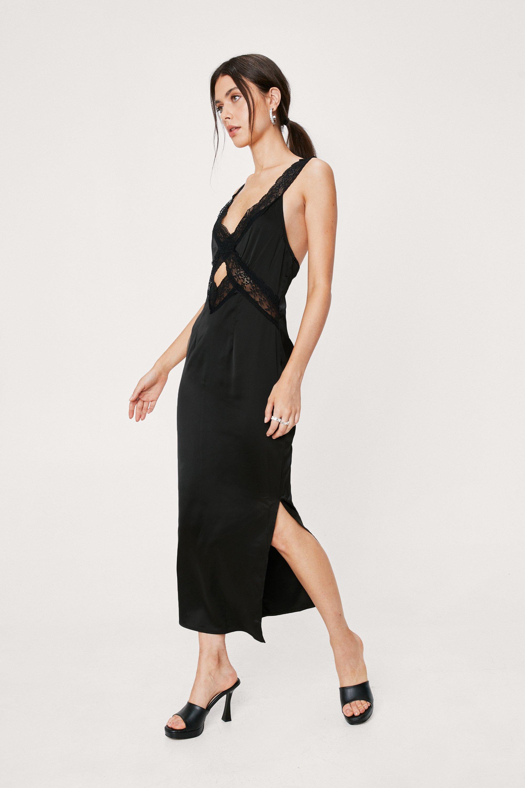 Lace midi slip outlet dress