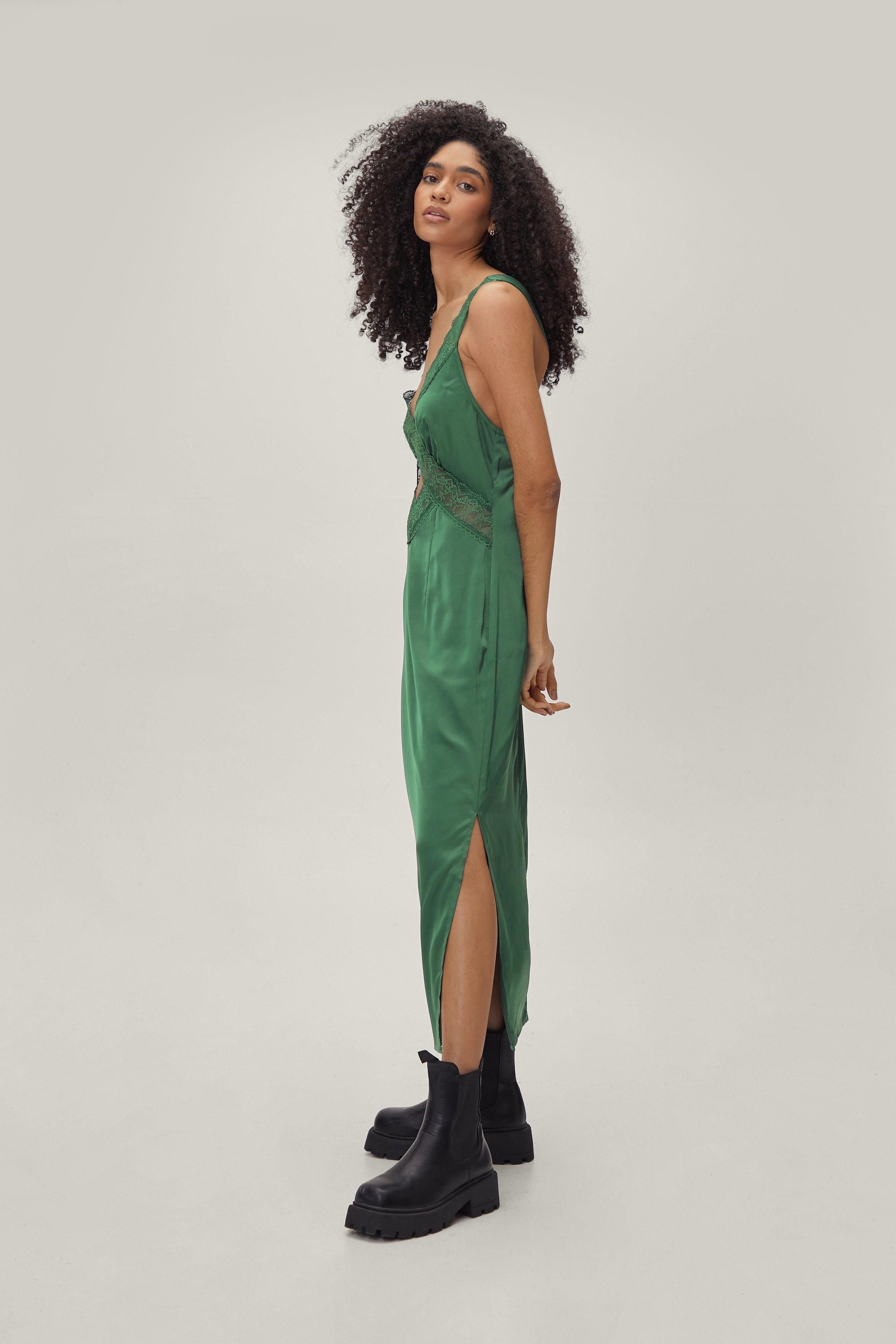 Nasty gal satin midi dress sale