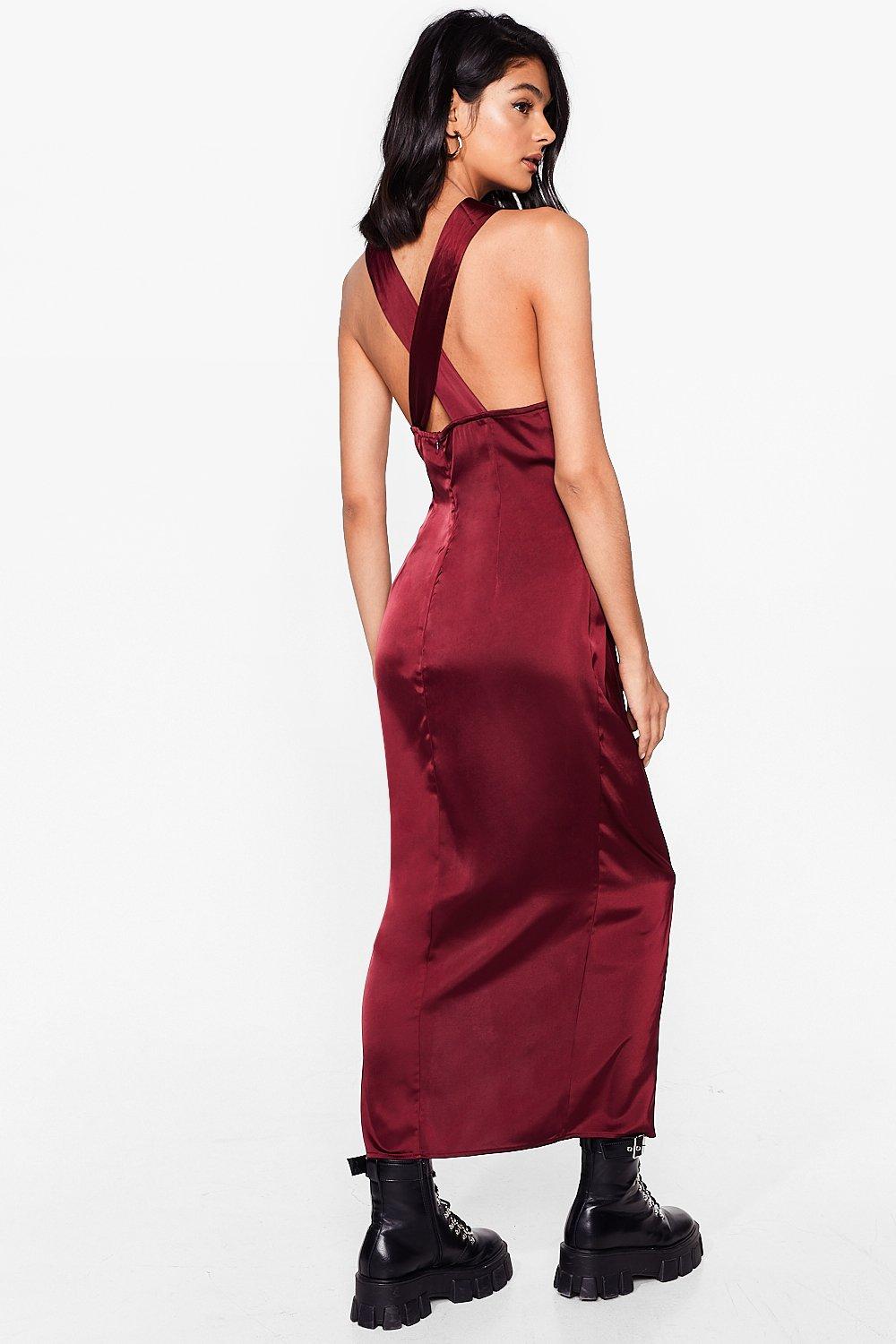 Nasty gal 2025 burgundy dress