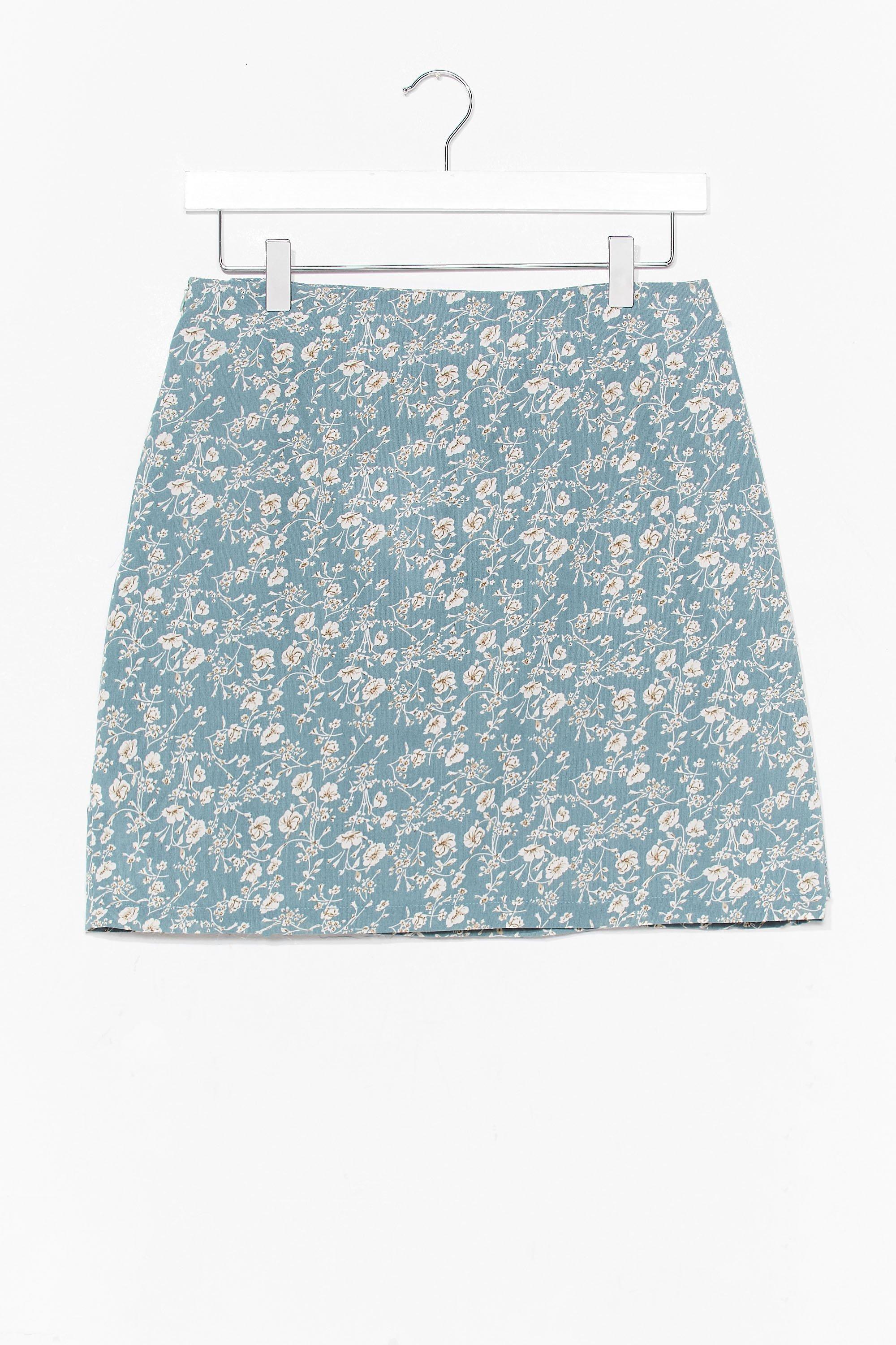 Floral split mini top skirt