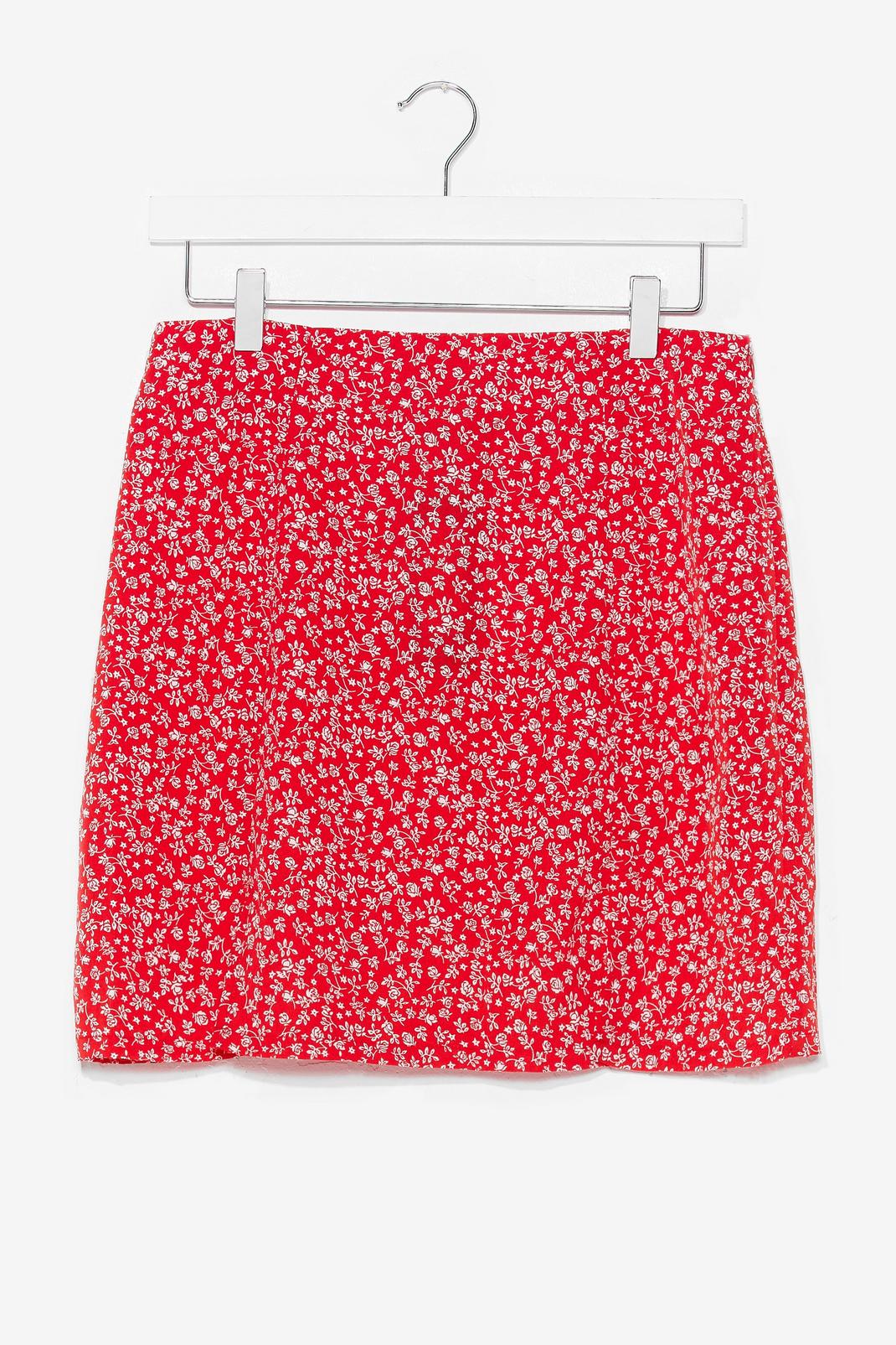 My Slit on the Side Floral Mini Skirt image number 1