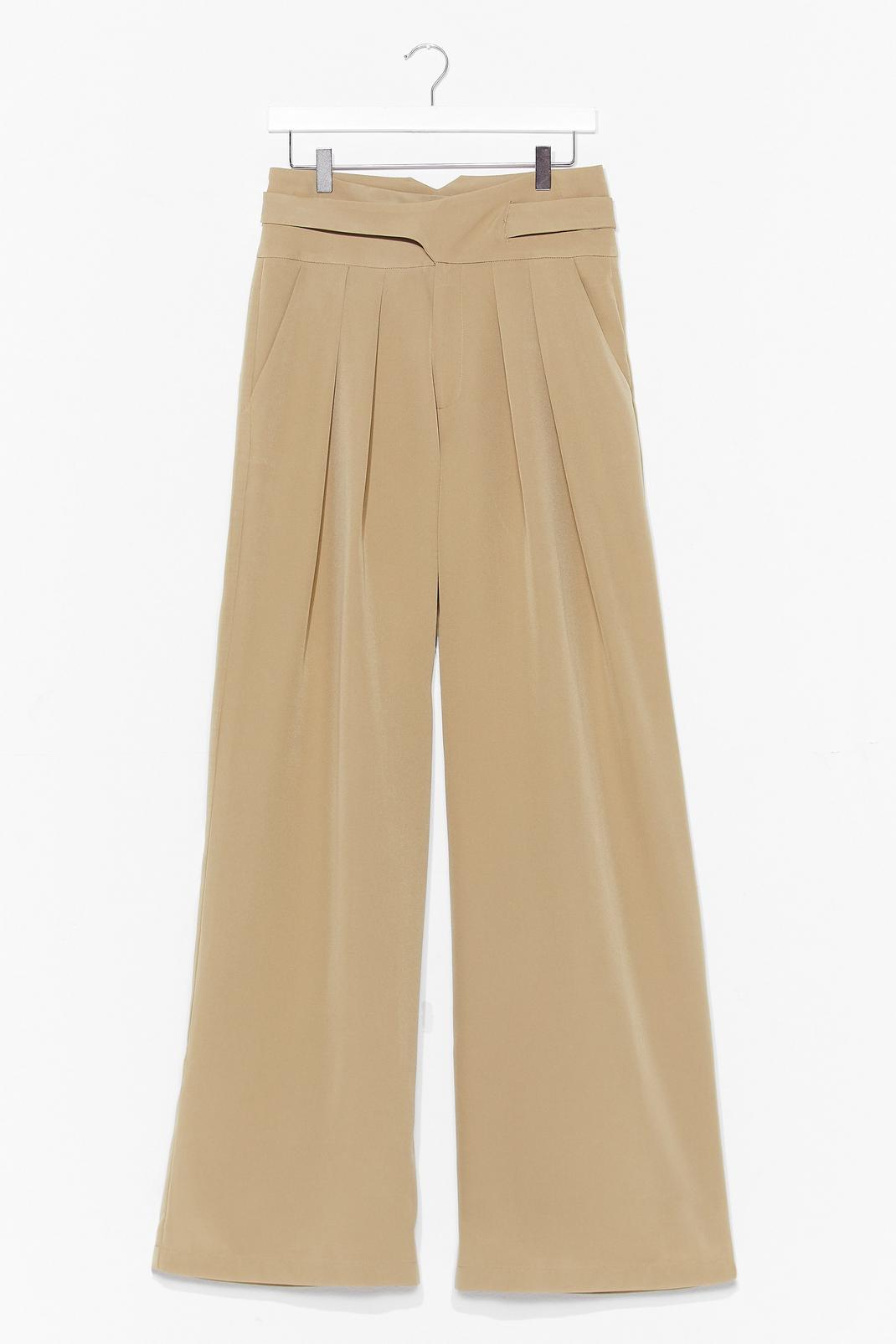 Beige Womens World Wide Leg Suit Trousers image number 1
