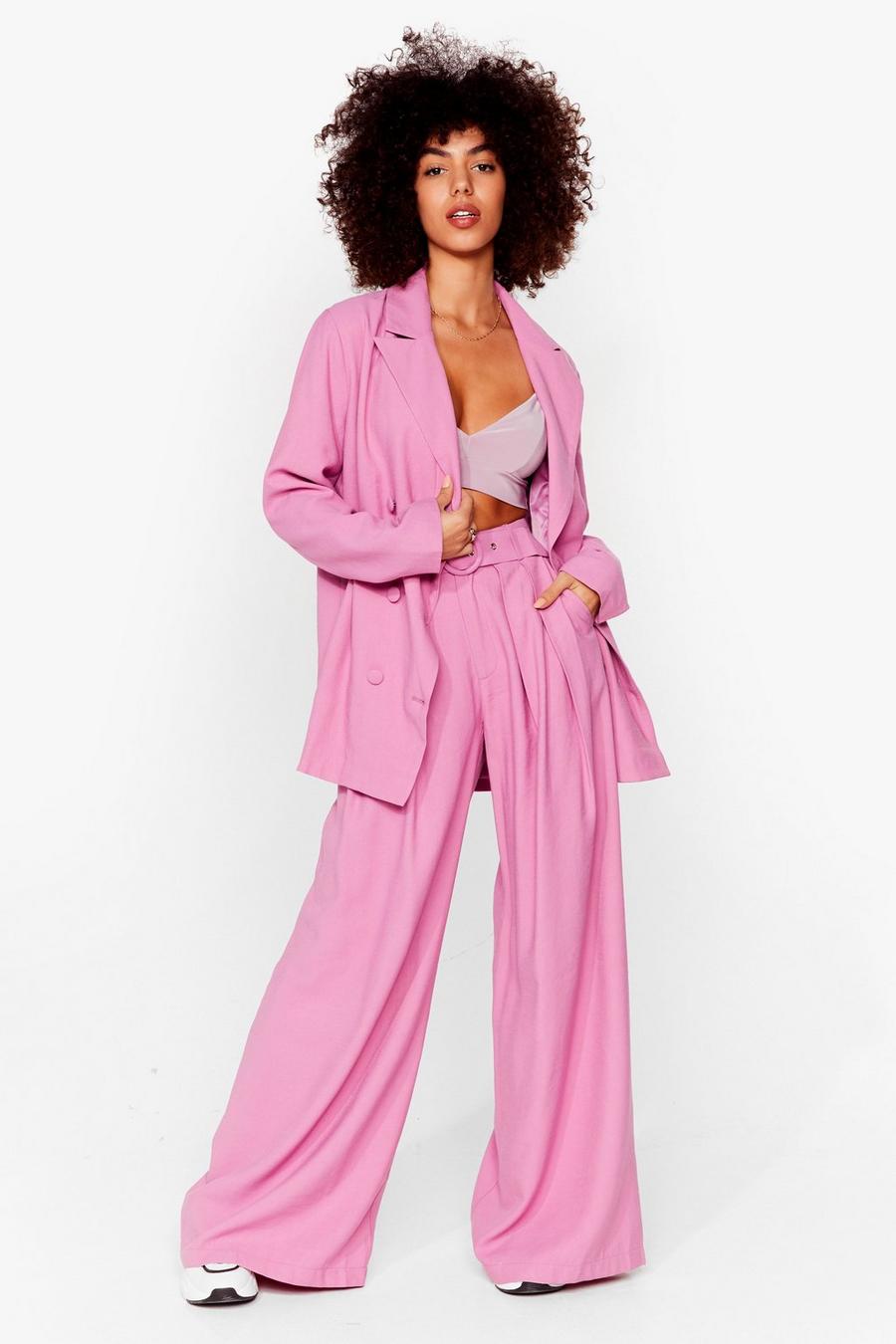 Tailored Belted Wide Leg Trousers