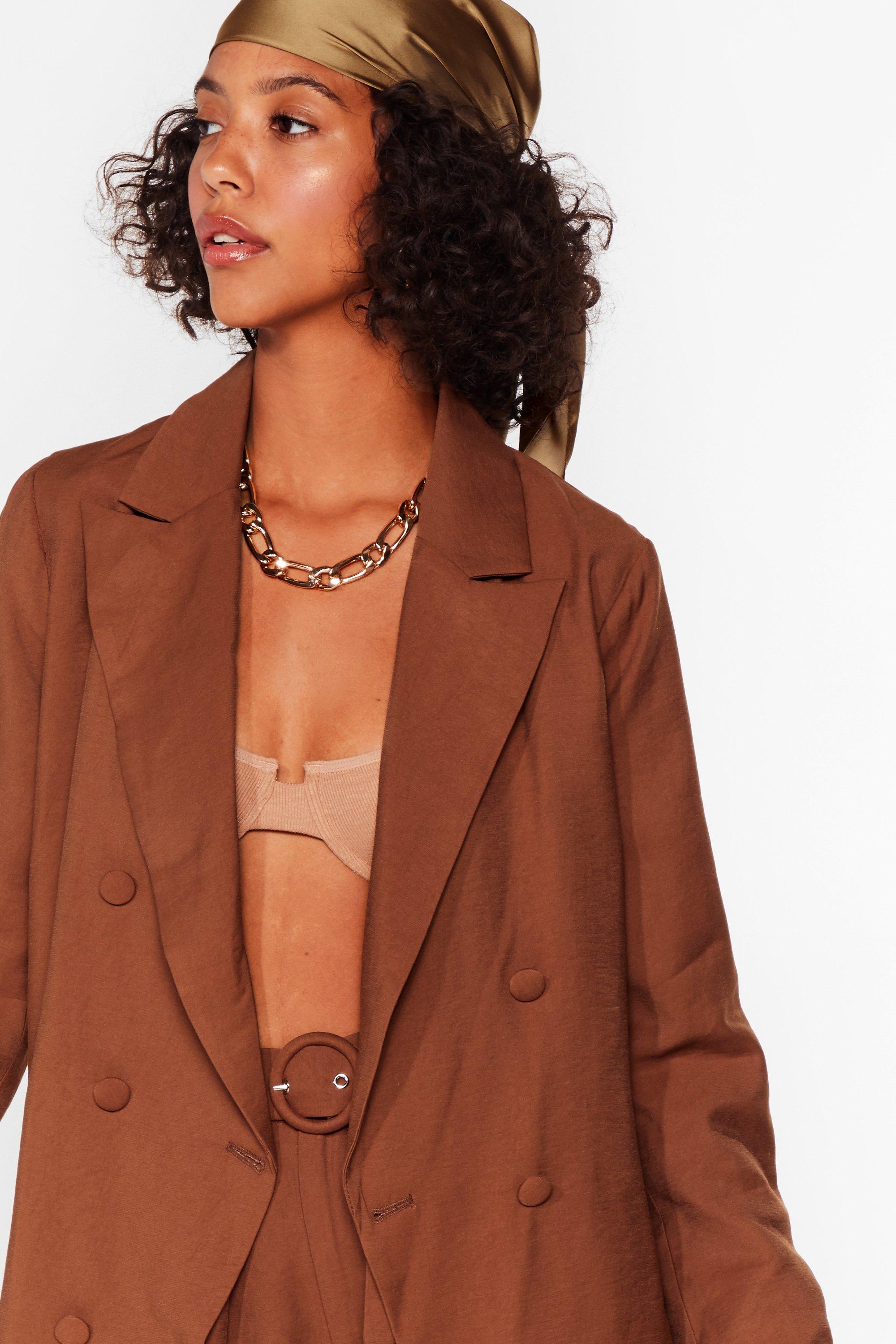 Oversized Longline Double Breasted Blazer Nasty Gal