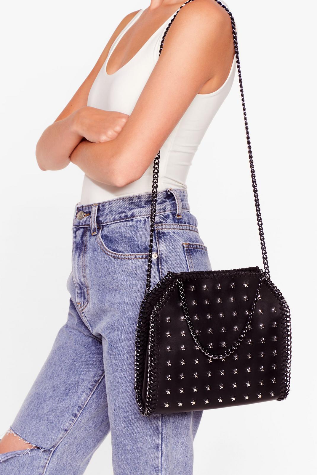 Black WANT Studded Chain Crossbody Bag image number 1