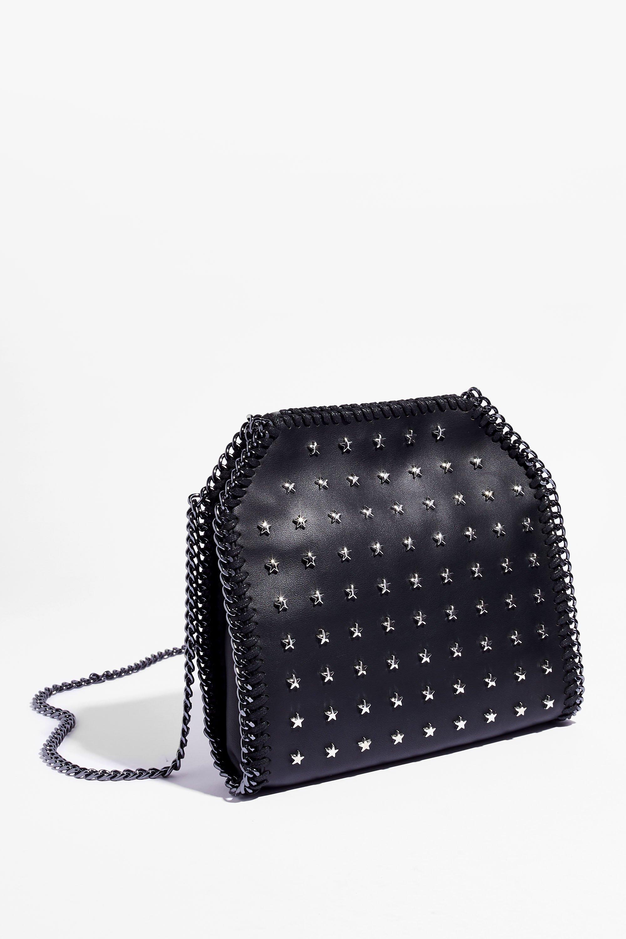 Faux Leather Studded Crossbody Bag