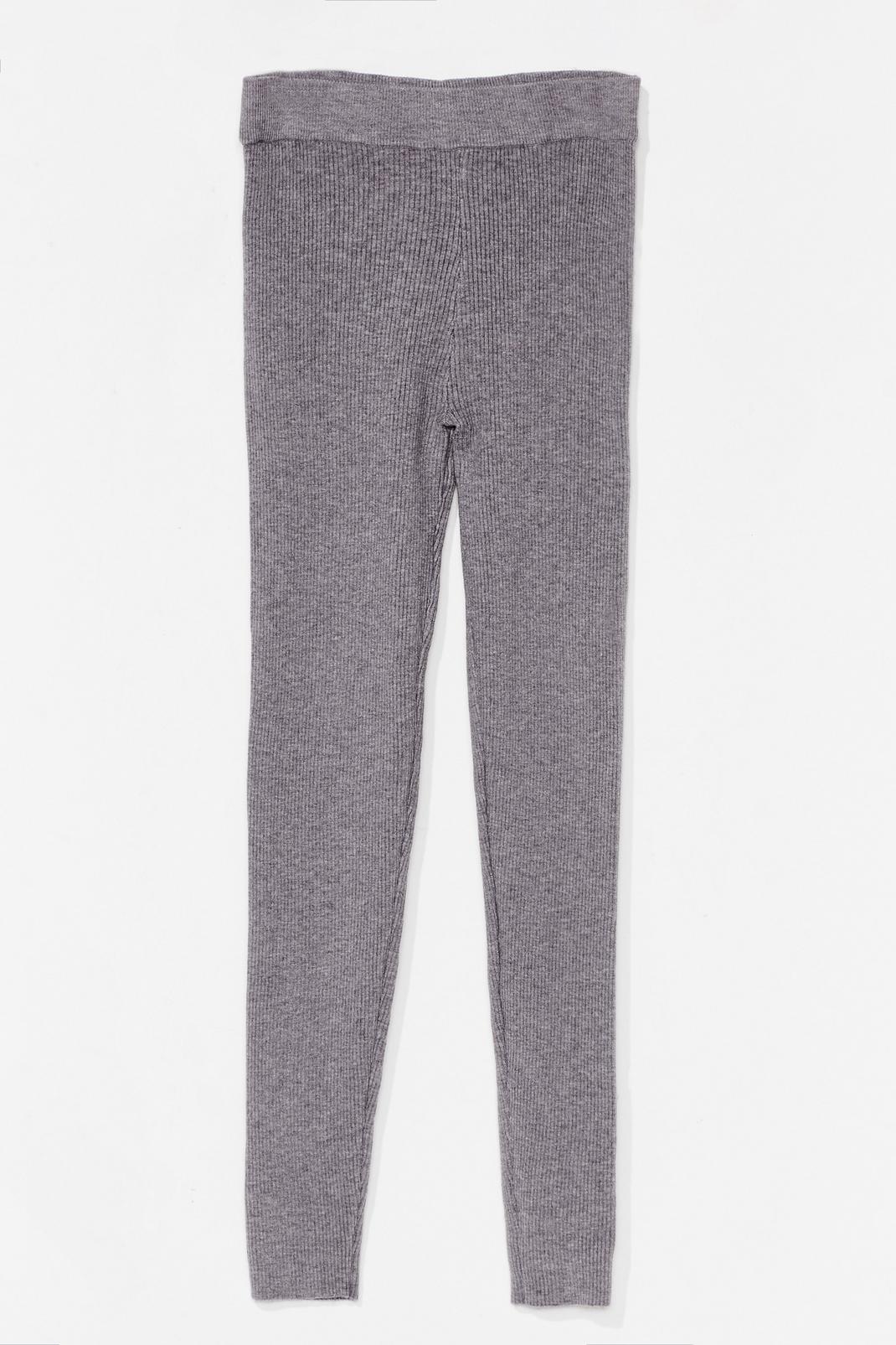Grey Thick Knit Loungewear Leggings image number 1