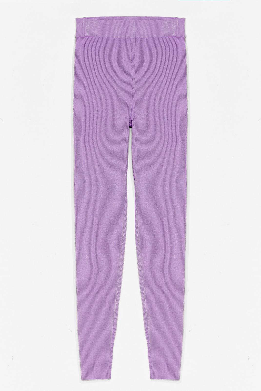 Lilac Thick Knit Loungewear Leggings image number 1