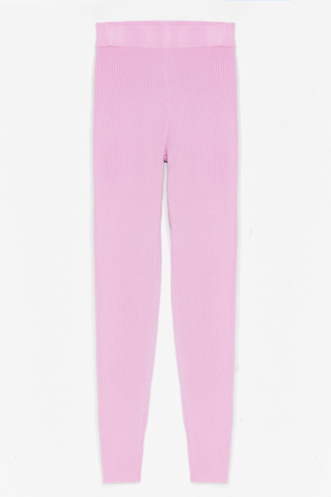 Pink Thick Knit Loungewear Leggings image number 1