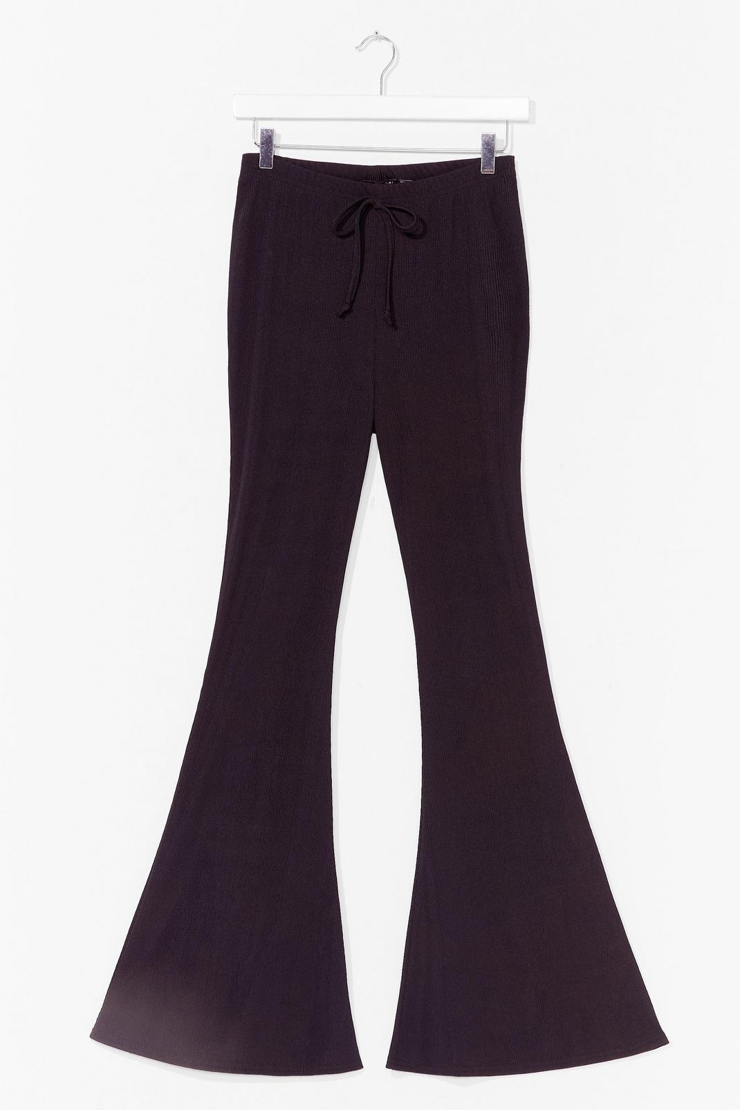 All That She Wants Ribbed Flare Trousers image number 1