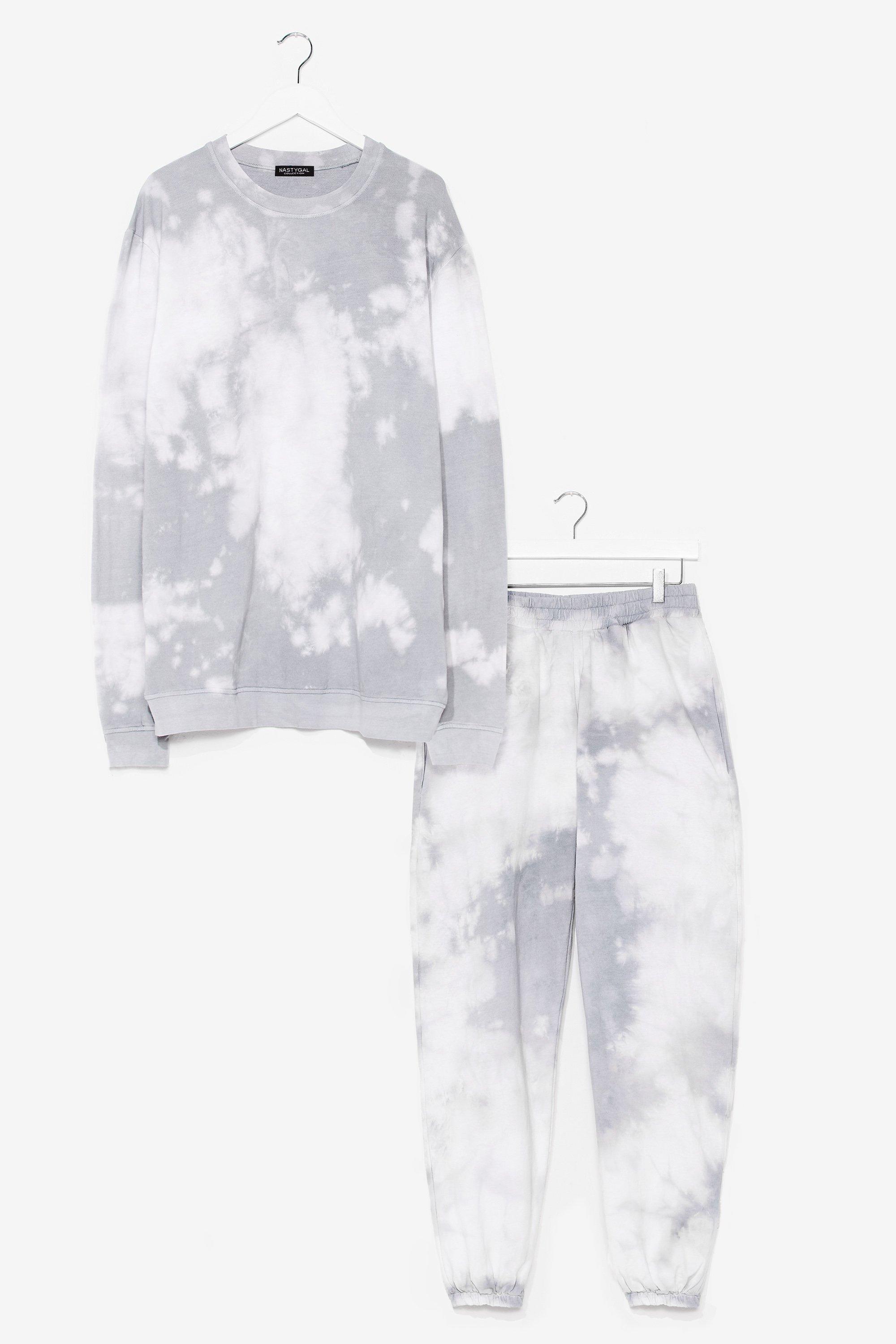 grey bleach tie dye sweatpants