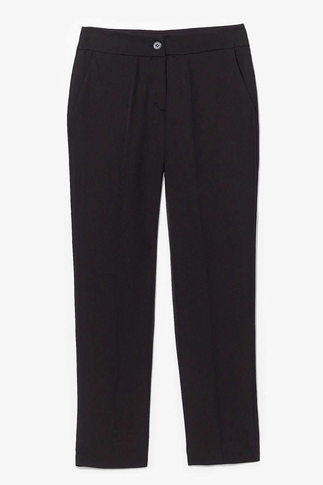 Black High-Waisted Tapered Trousers image number 1