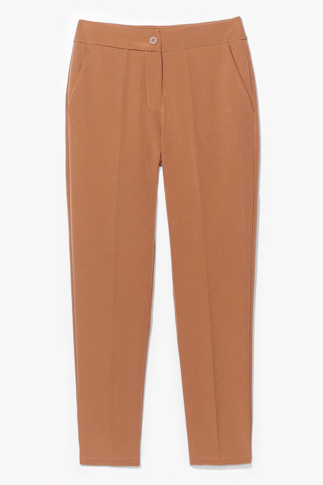 Camel High-Waisted Tapered Trousers image number 1